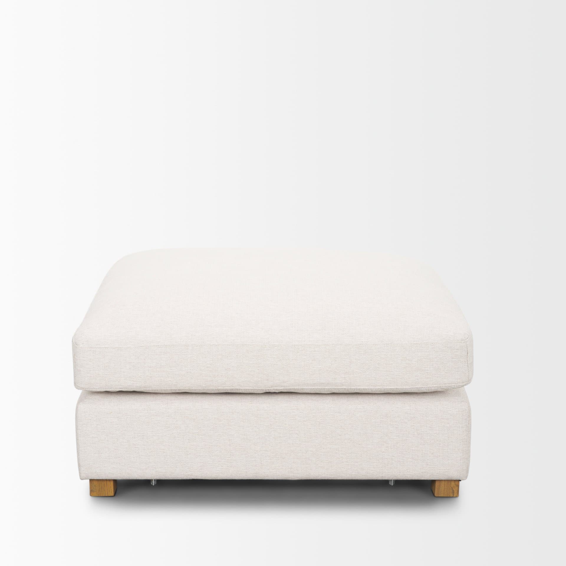 Halston Large Ottoman Oatmeal Performance Fabric — product photograph