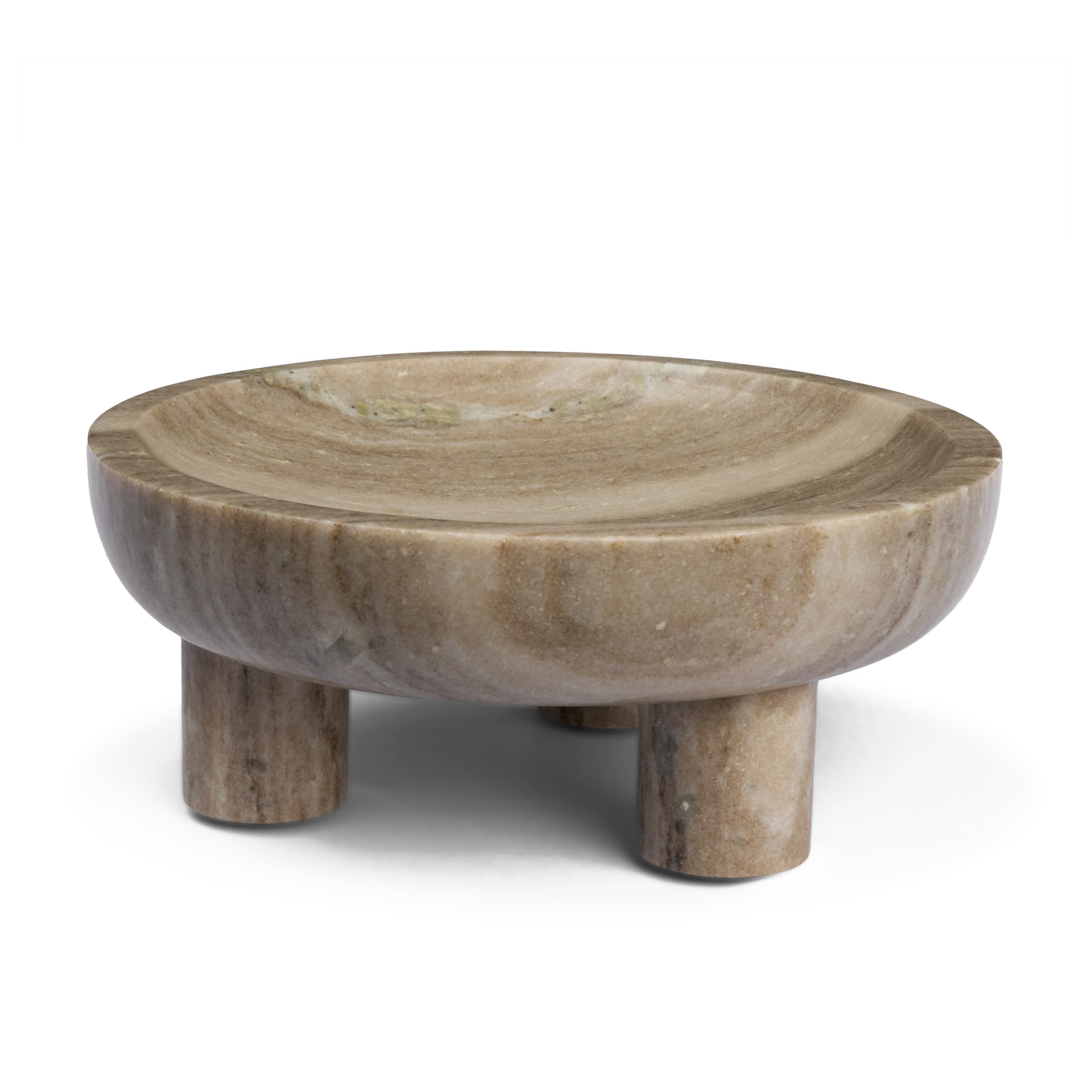 Vasca Gray Marble Decorative Pedestal Bowl — product photograph
