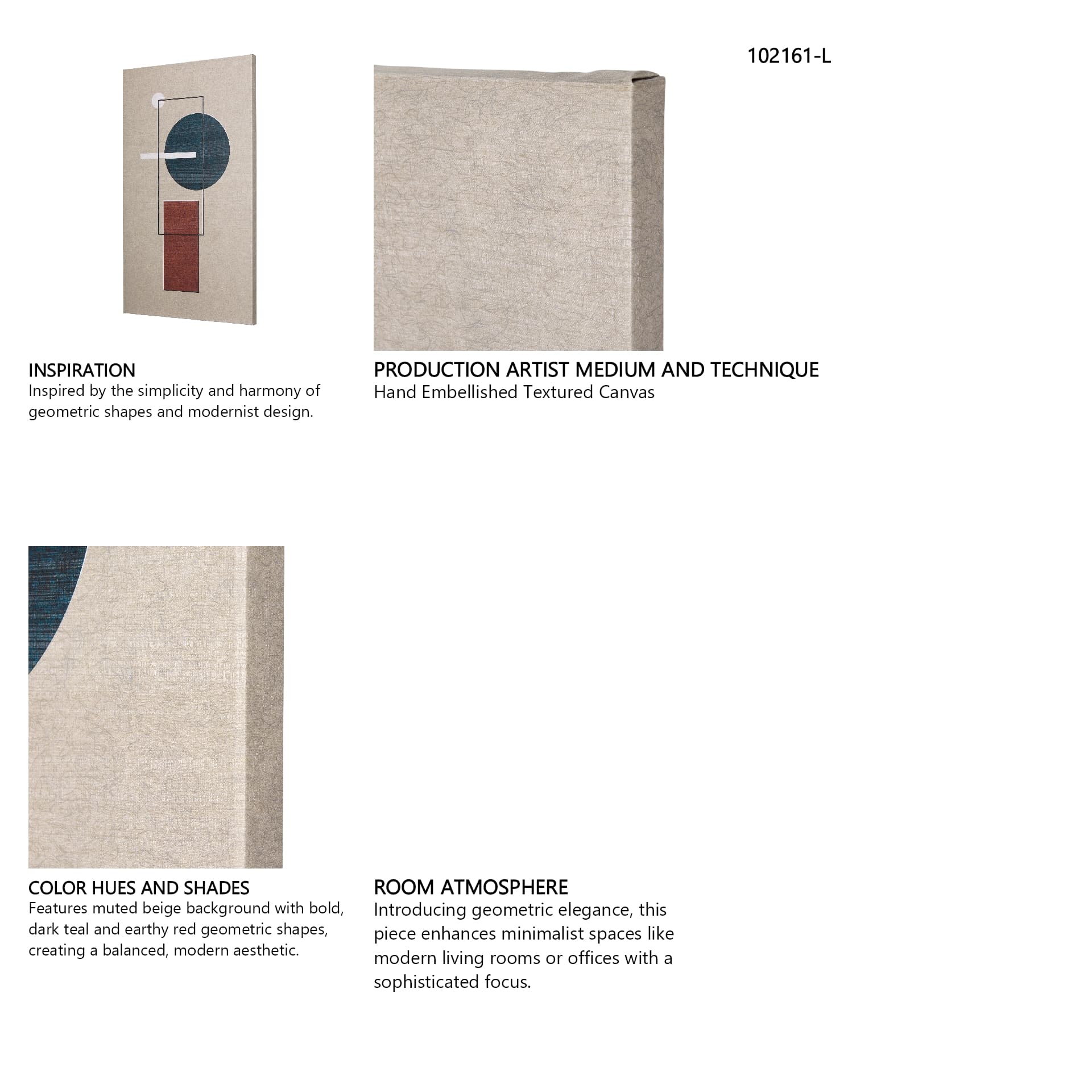 Variants II by Mercana Studio a Hand Embellished Textured Canvas — in a styled room