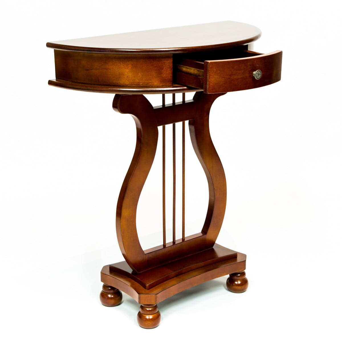 Cherry Wood Classic Accents Entryway Console Half Moon Harp Table — product photograph
