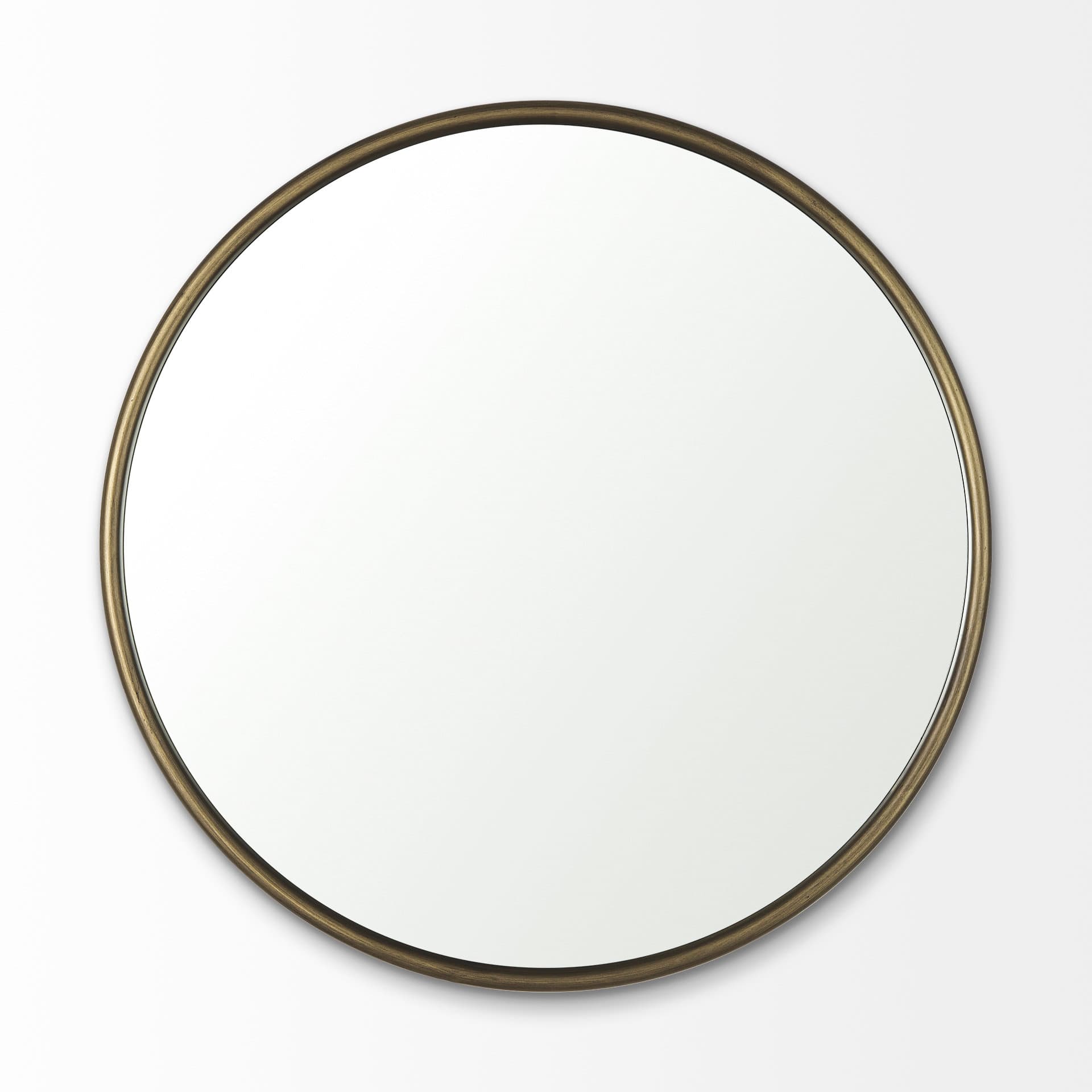 Piper 35.8L x 1.0W x 35.8H Small Gold Metal Round Wall Mirror — product photograph