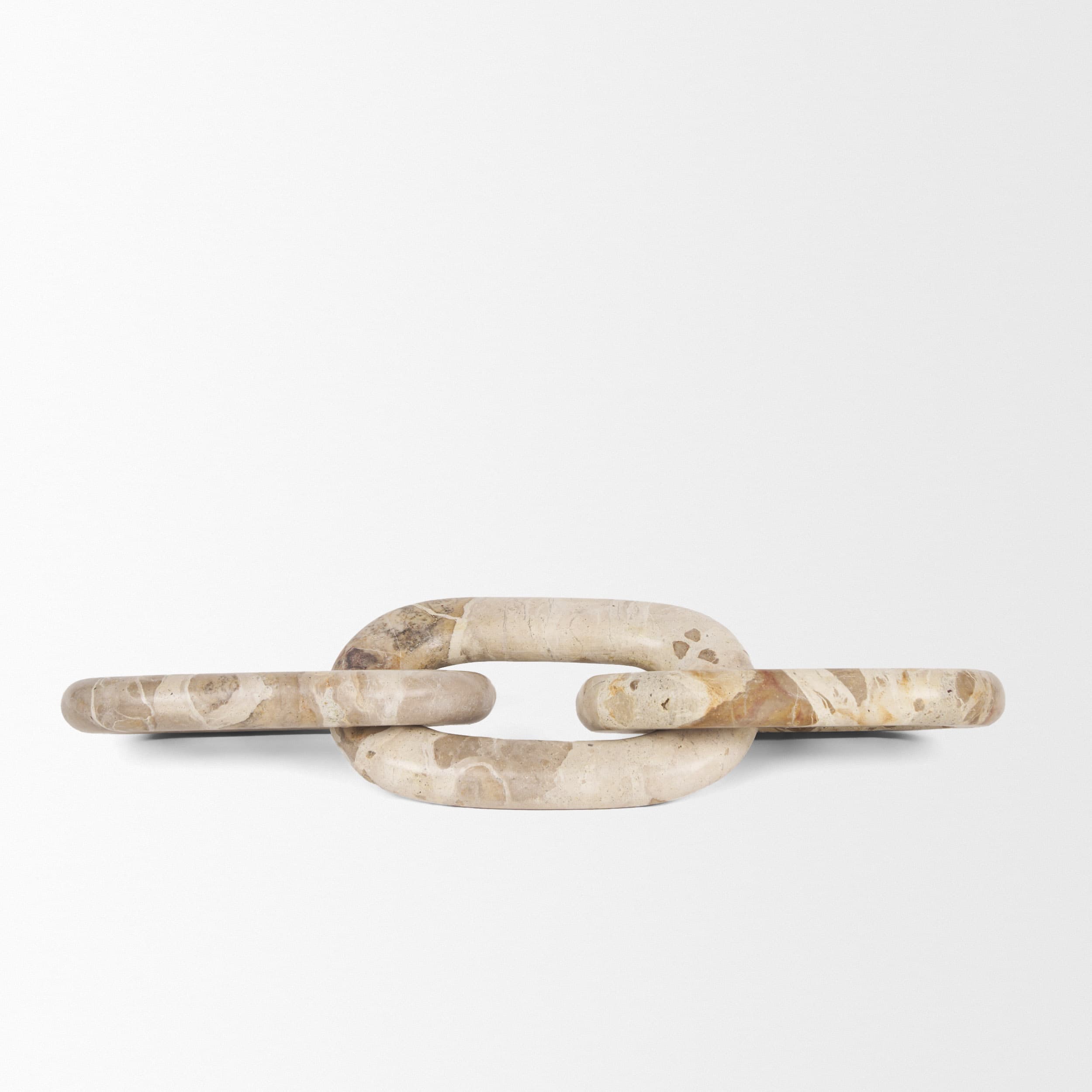 Reinir Beige Marble Chain Link Decorative Object — product photograph