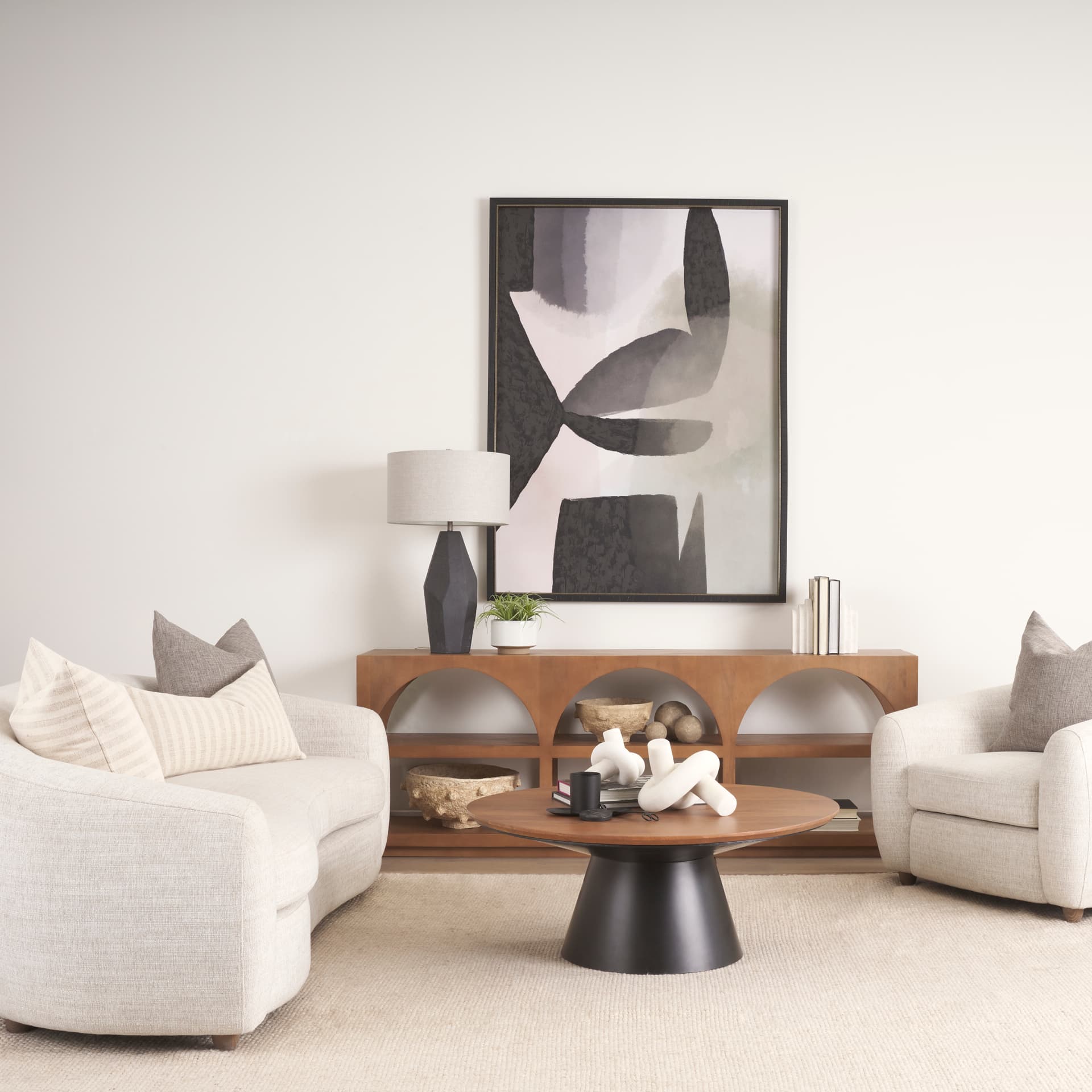 Shape Shift - Diverge by Mercana Studio a Hand Embellished Textured Framed Art Print — in a styled room