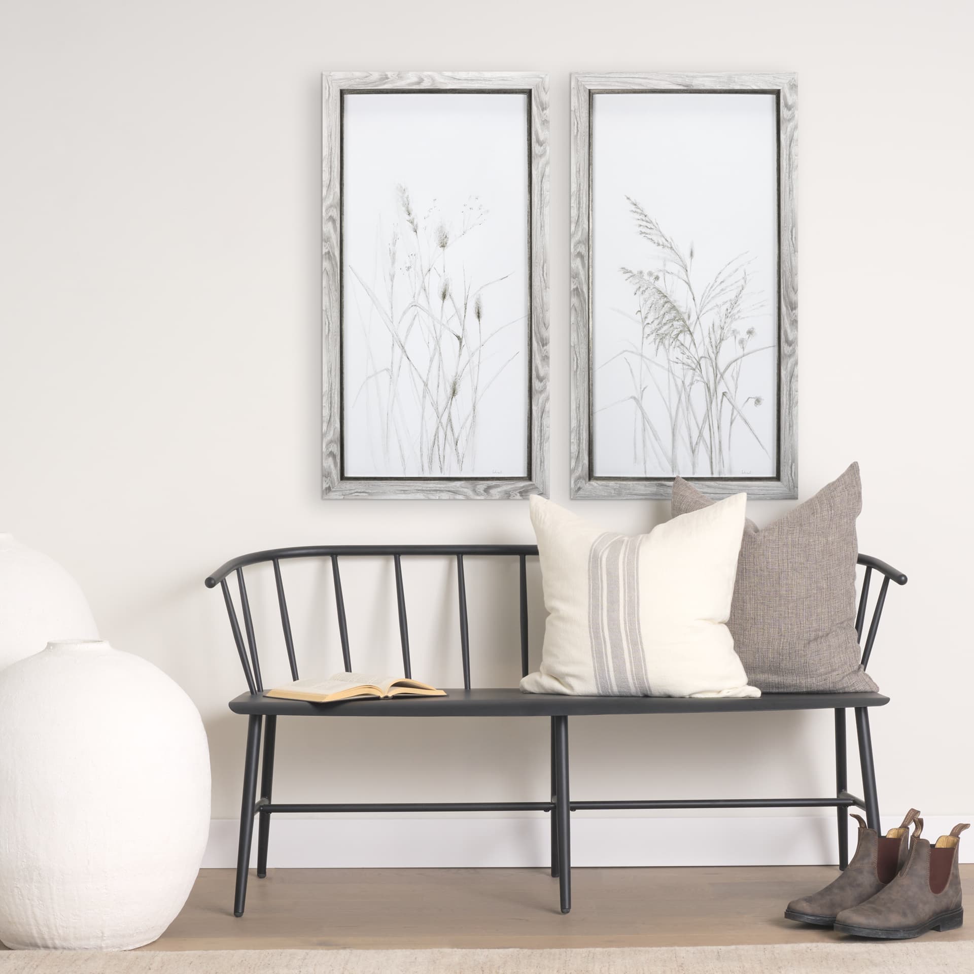 Growing Along The River II by Mercana Studio a Framed Art Print Matted under Glass — in a styled room