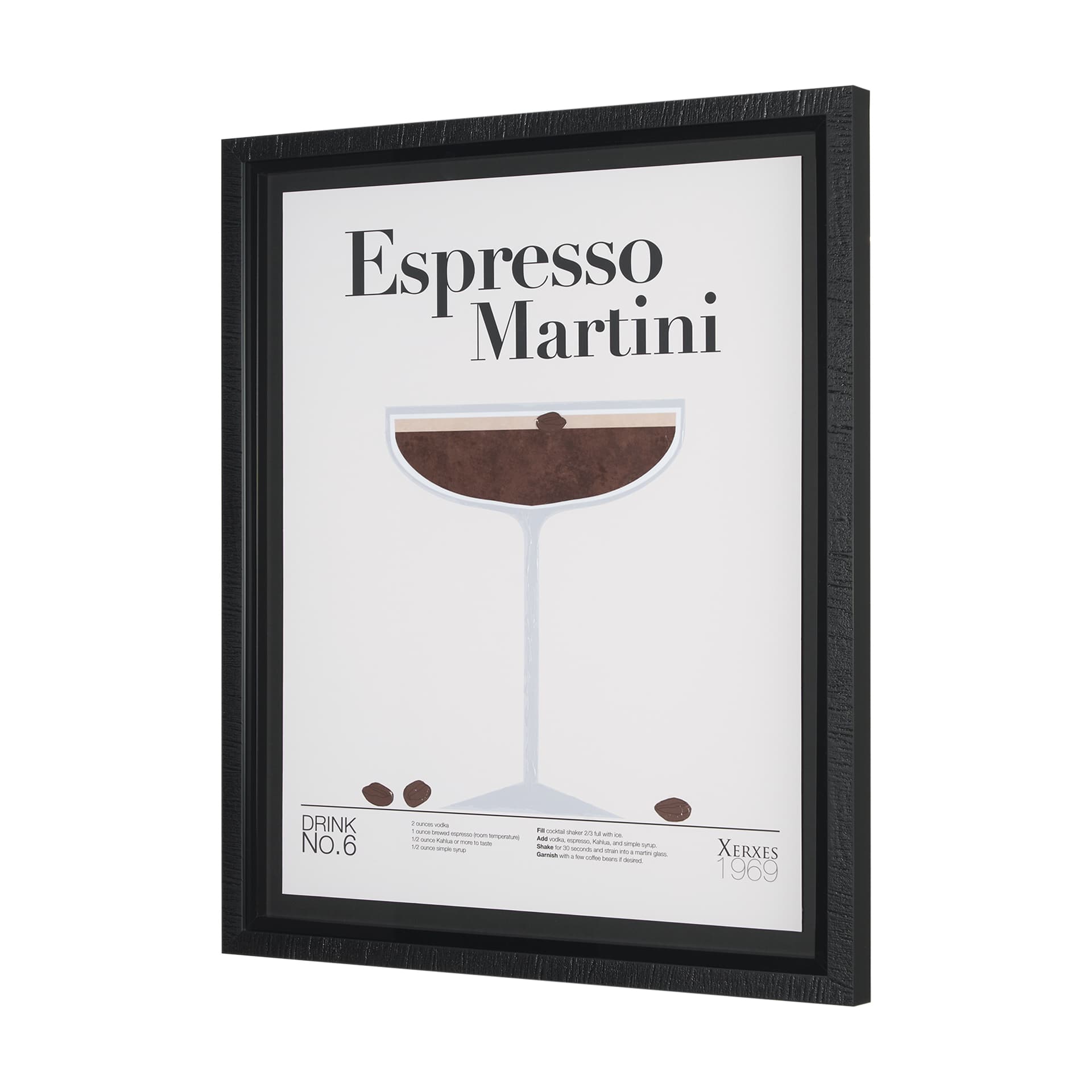 Espresso Martini by Mercana Studio a Hand Embelished Textured Framed Art Print Matted under Glass — product photograph