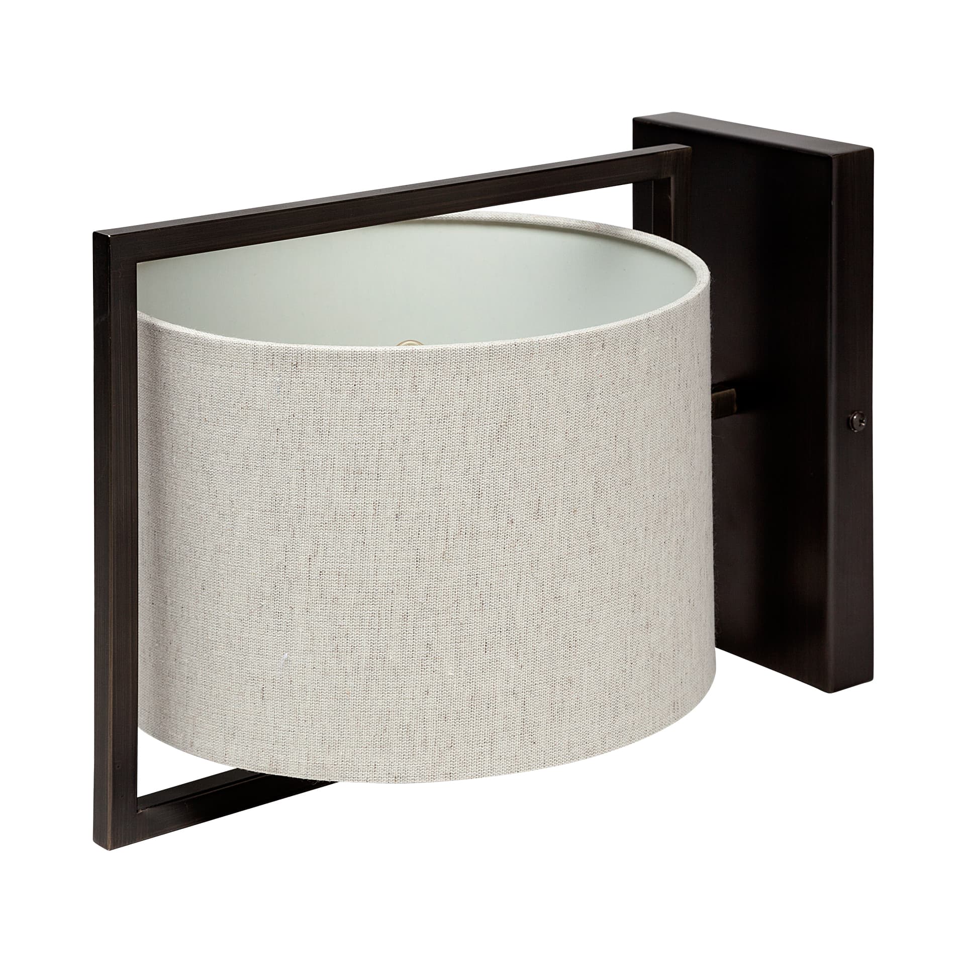 Smithe I 9x13 Black Toned Metal Cream Lampshade Wall Sconce — product photograph