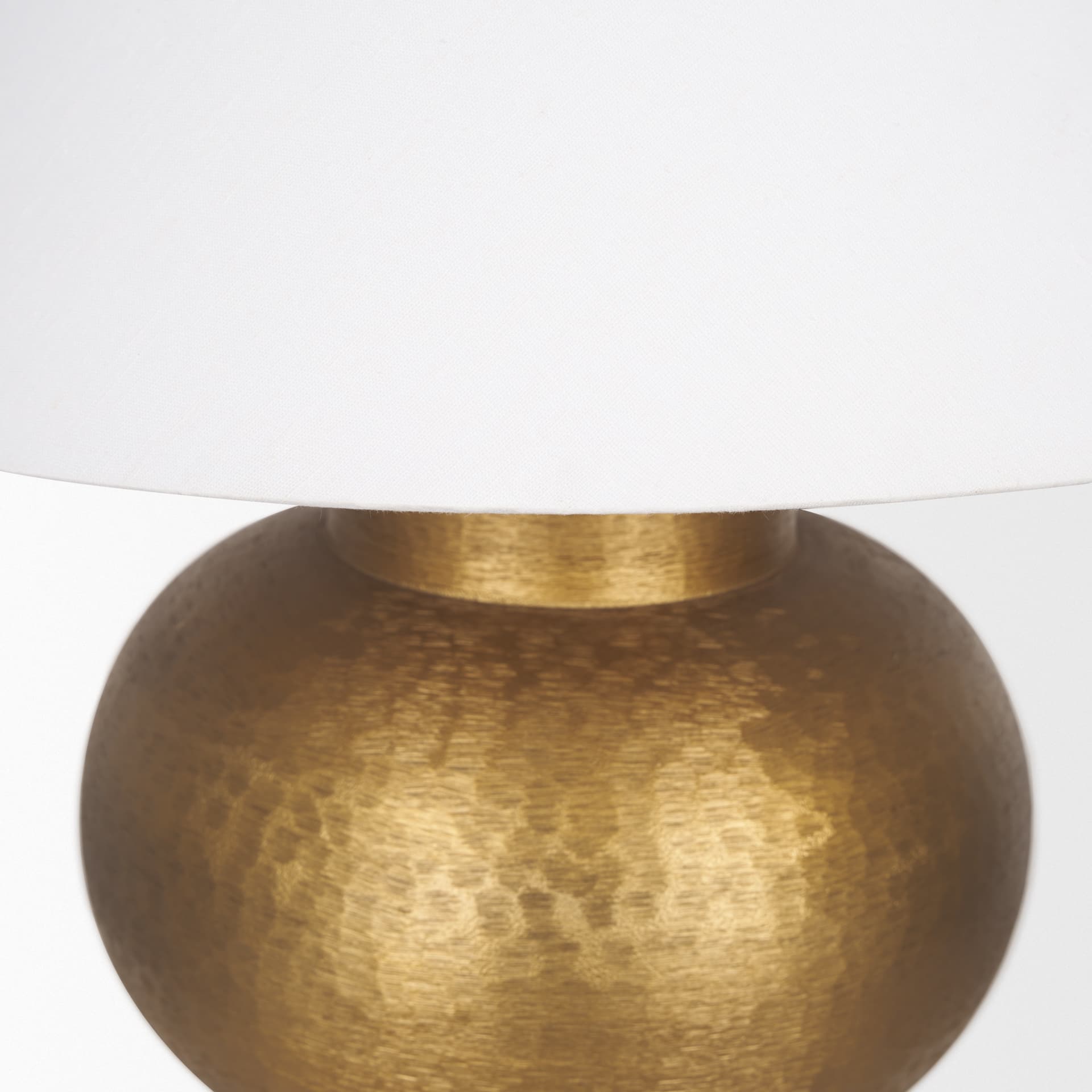 Salaah Antique Gold Brushed Metal w/ Cream Shade Table Lamp — product photograph