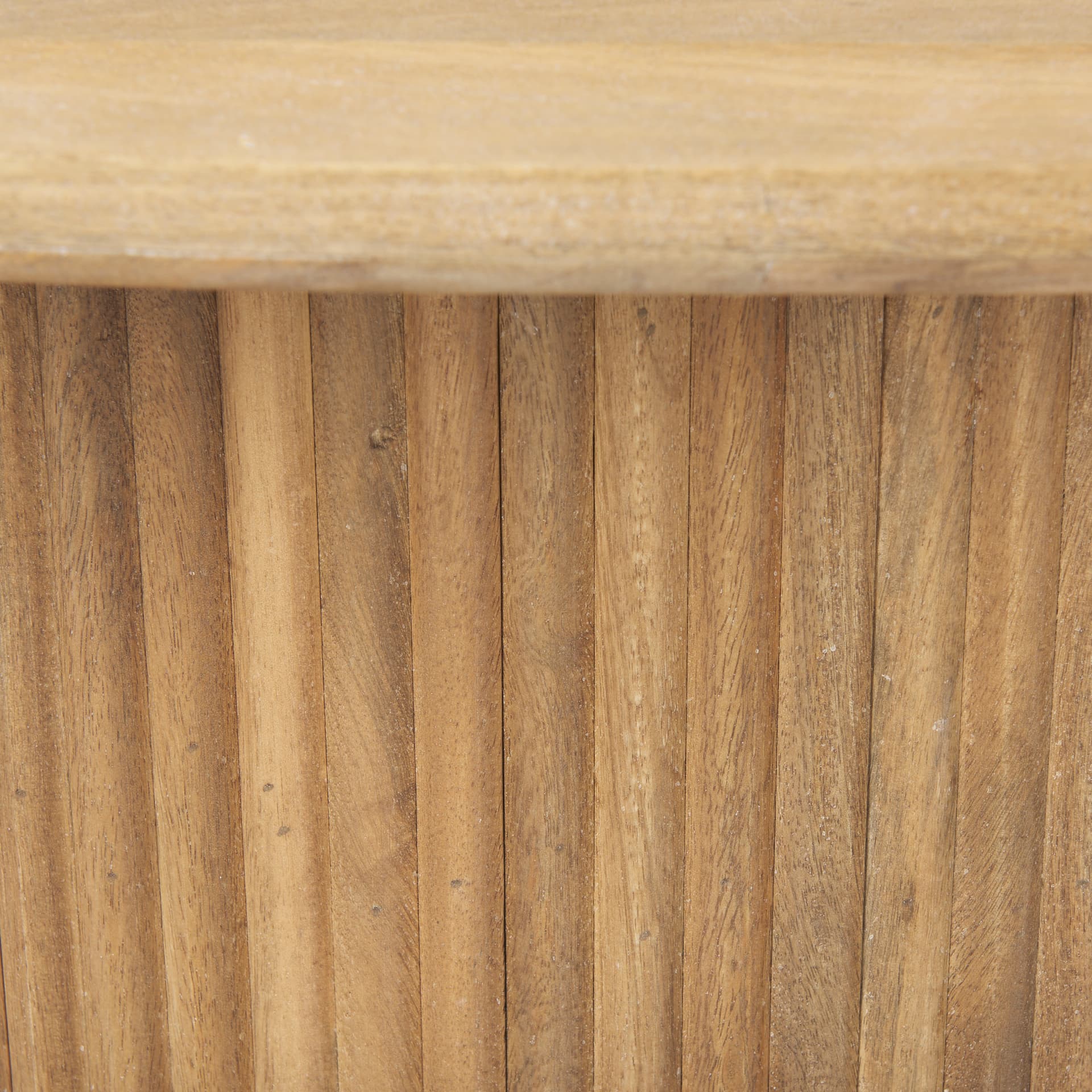 Terra 48L x 28W x 15H Light Brown Wood Oval Fluted Coffee Table — product photograph