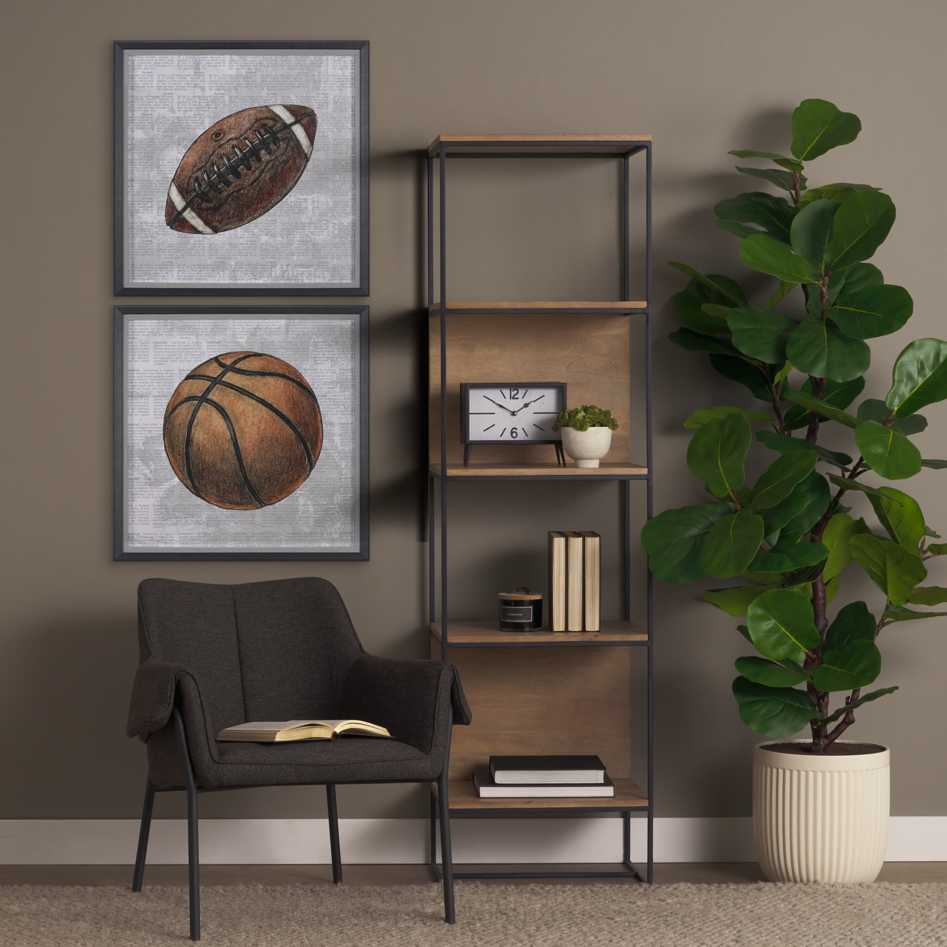 Definition of Sport III by Mercana Studio a Hand Embellished Textured Framed Art Print — in a styled room
