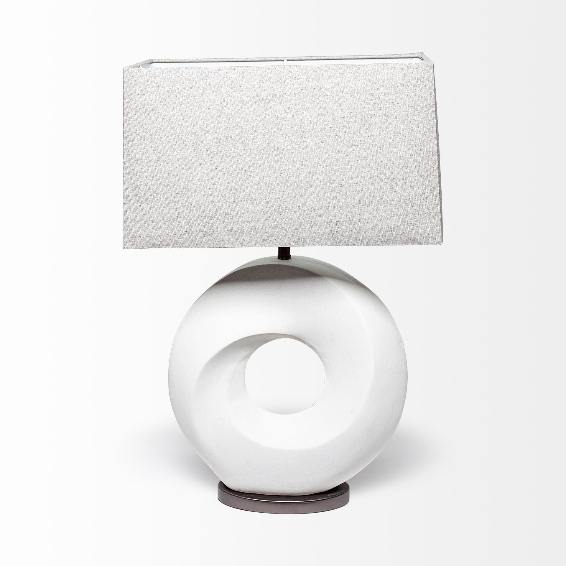 Celtica (26.8"H) White Resin Ring-Shaped Base Table Lamp — product photograph