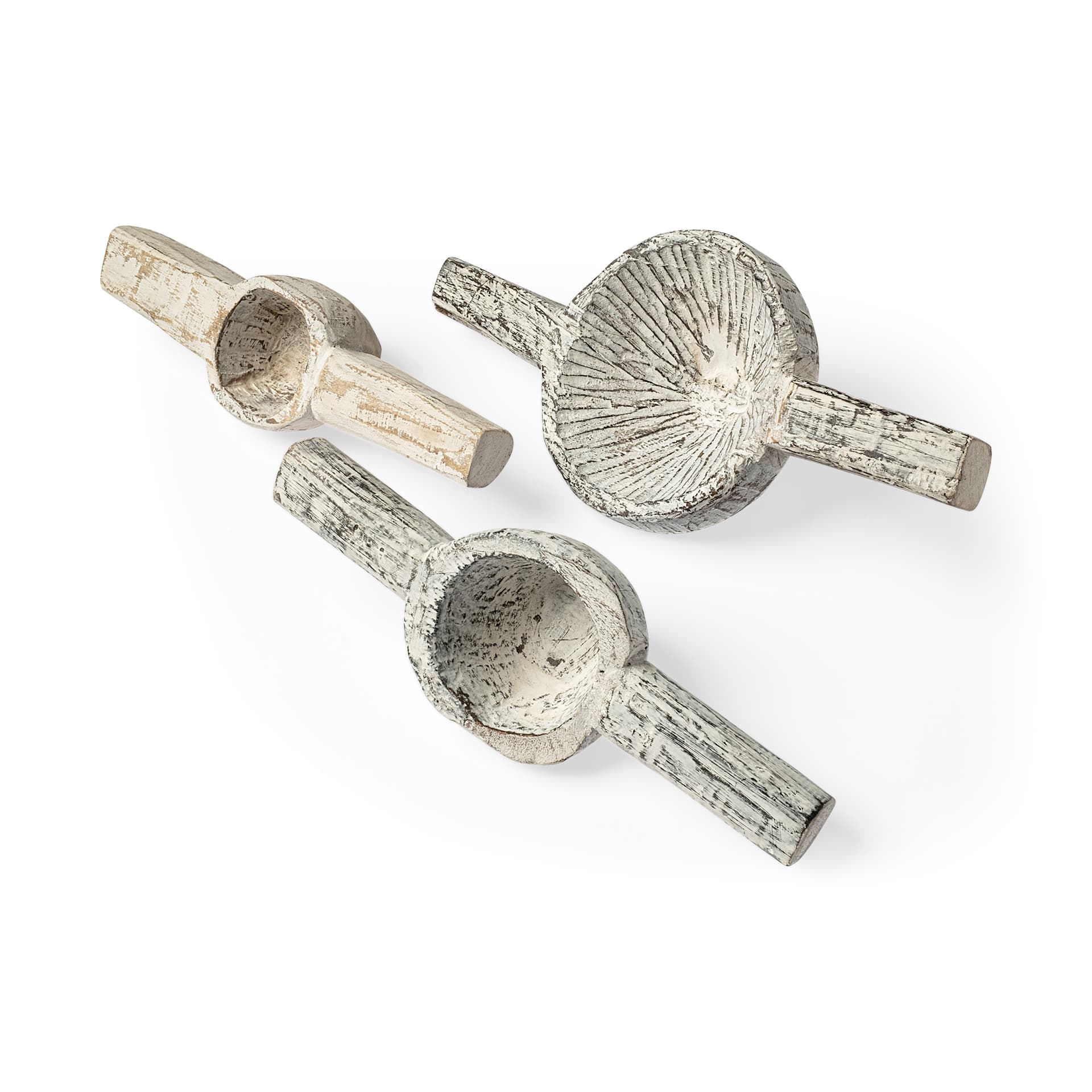 Oro (Set of 3) White Tribal Inspired Measuring Cups — product photograph