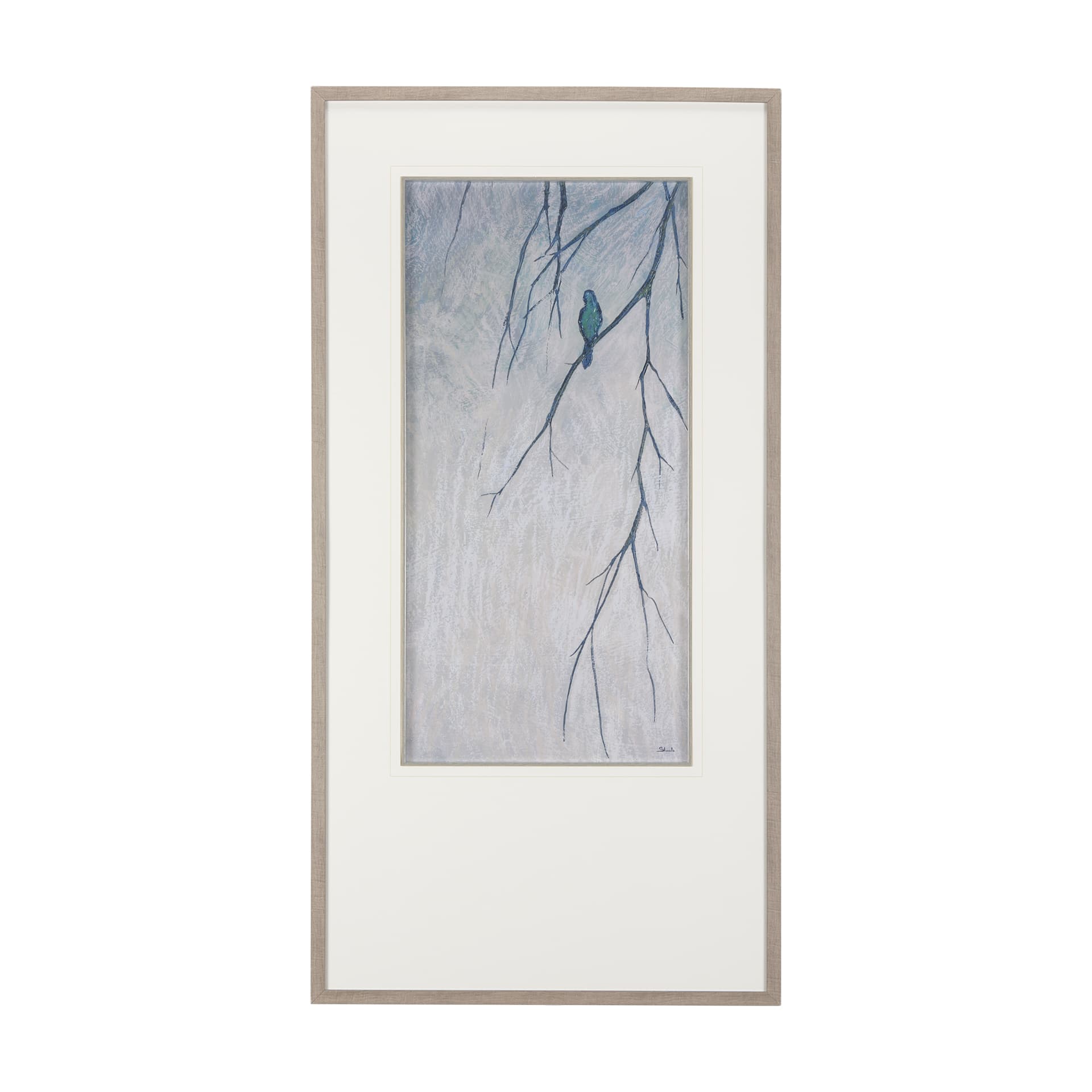 Bird Song I by Mercana Studio a Hand Embellished Textured Framed Art Print Matted under Glass — product photograph