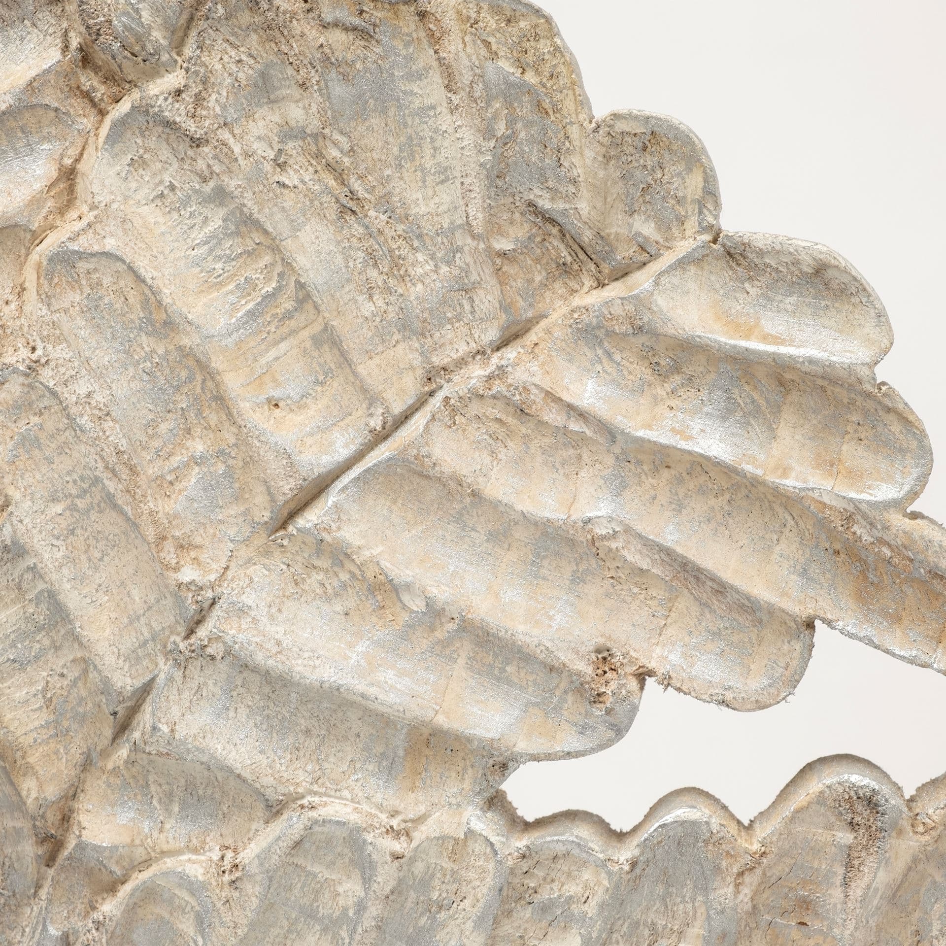Kamara I (Small) 12L x 4W White Washed Wood W/Antiqued Silver Botanical Decorative Object — product photograph