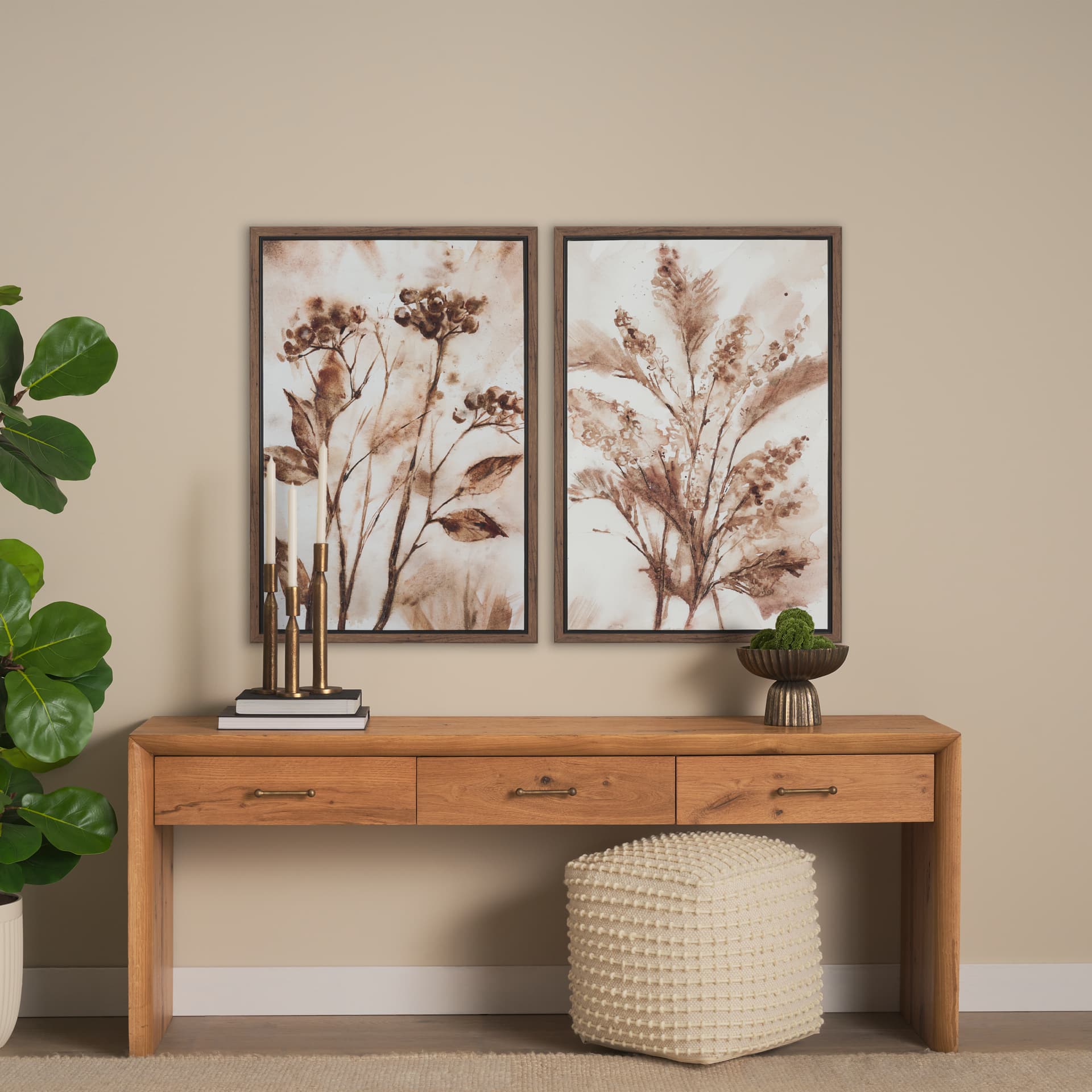 Fieldspoke I by Mercana Studio Hand-Embellished Textured Framed Canvas Artwork — in a styled room