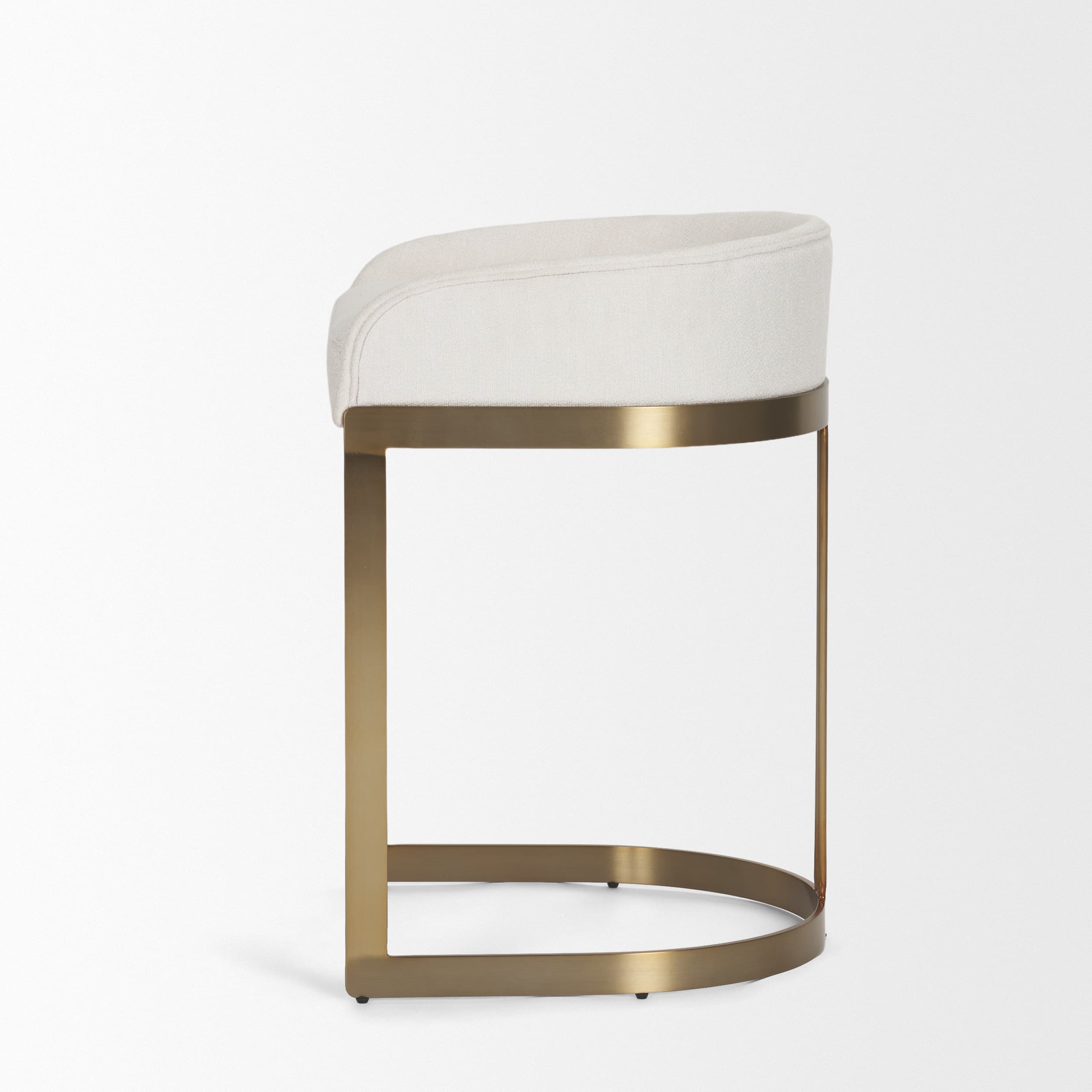 Hollyfield Low Back 28.7in Seat Bar Stool | II Cream Fabric w/ Counter — product photograph
