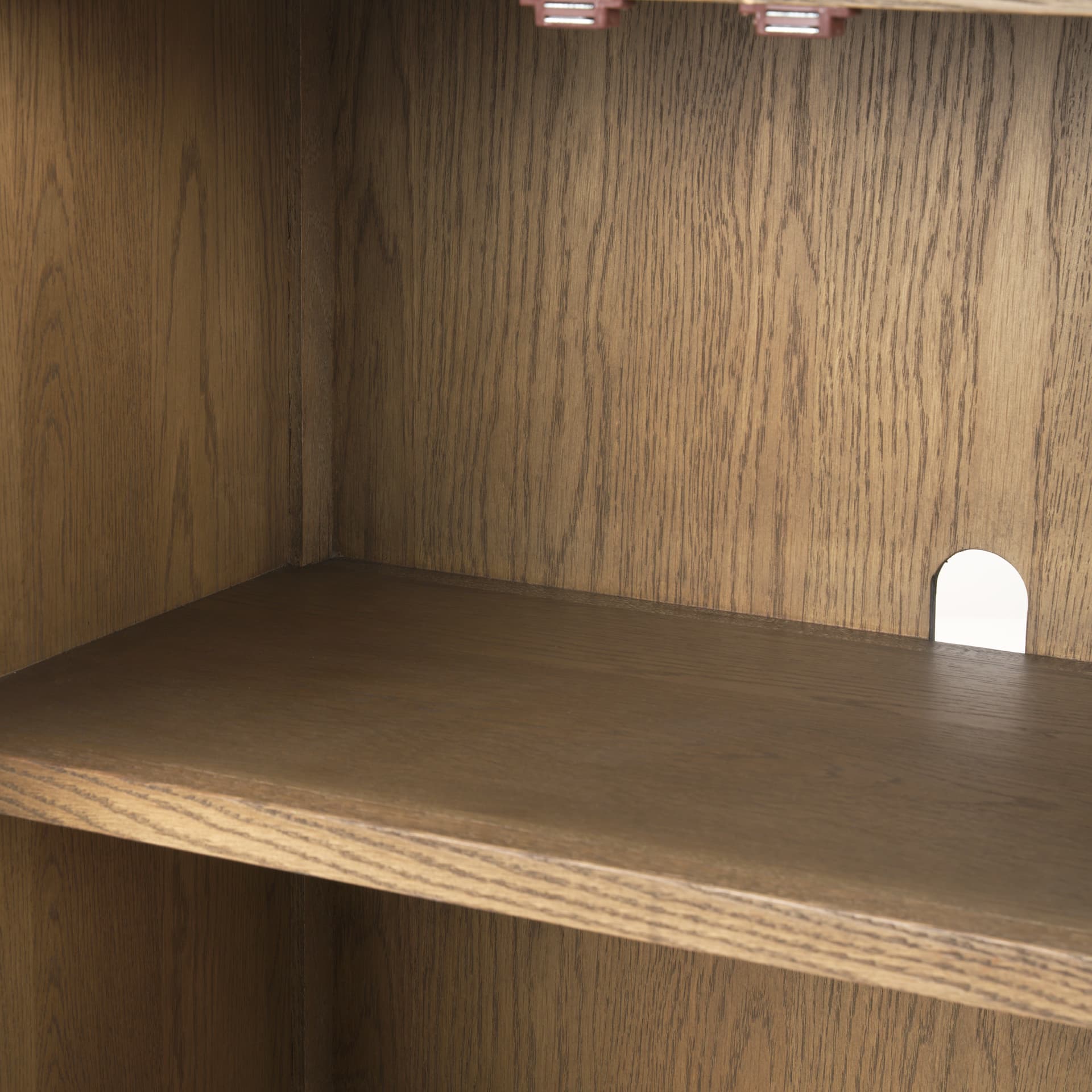 Sina Brown Oak Wood w/ Natural Rattan 4 Door Sideboard — product photograph