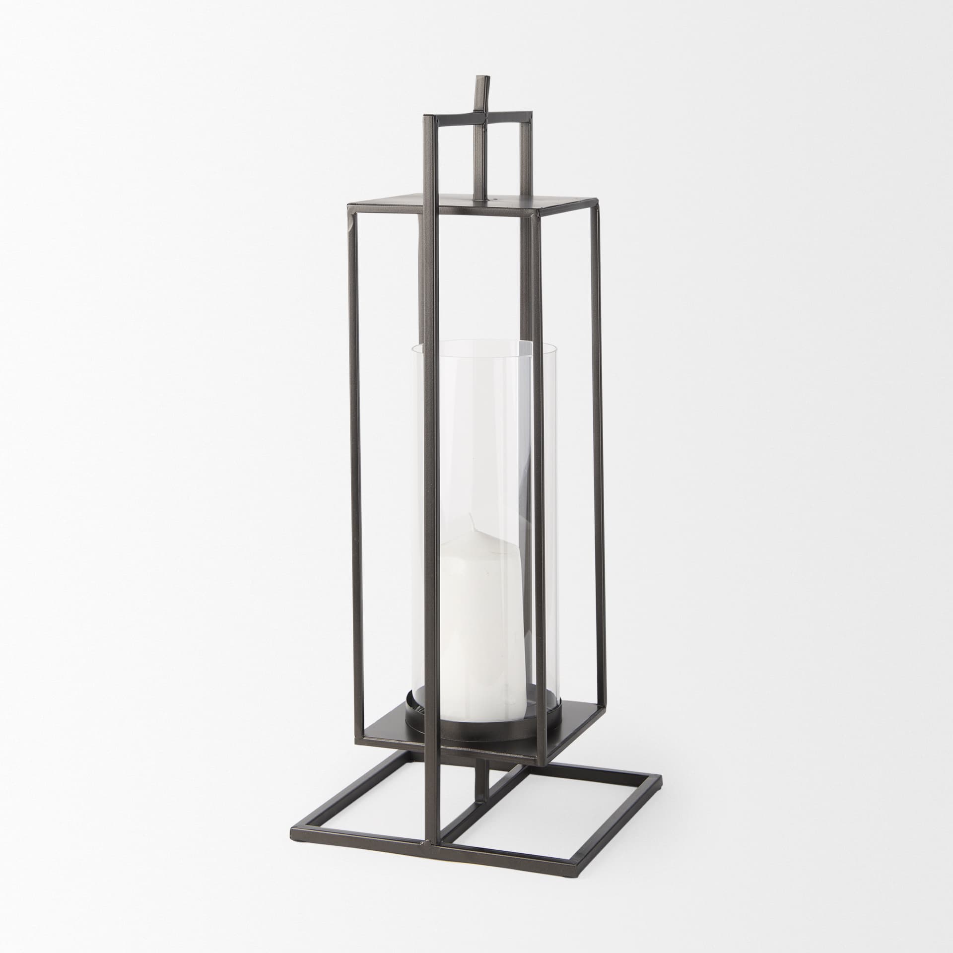 Albus I Large Black Metal Rectangular Table Candle Holder — product photograph