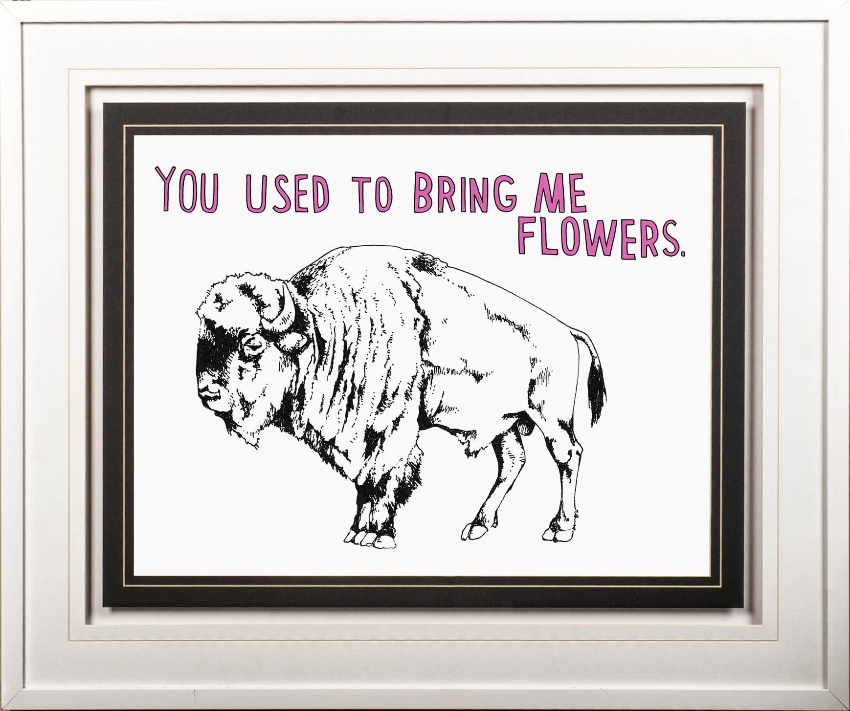 Bison by Marie, Natasha a Framed Art Print Matted under Glass — product photograph
