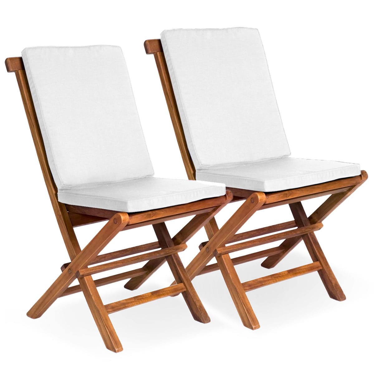 Folding Chair Set with Blue Cushions TF22-2-B — product photograph
