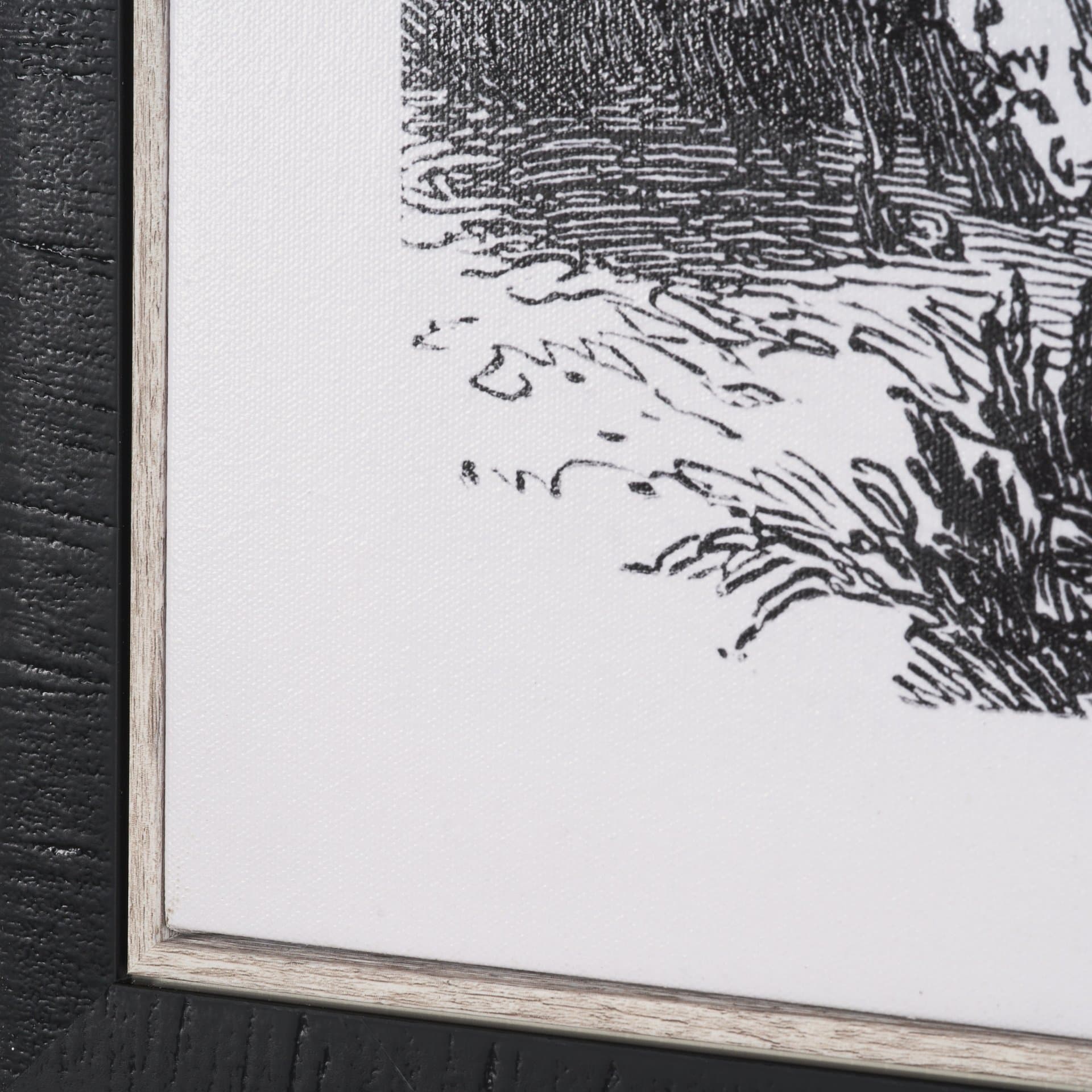 Vintage Palm Tree Drawing I by Les Palmiers Histoire Embellished Textured Framed Canvas — product photograph