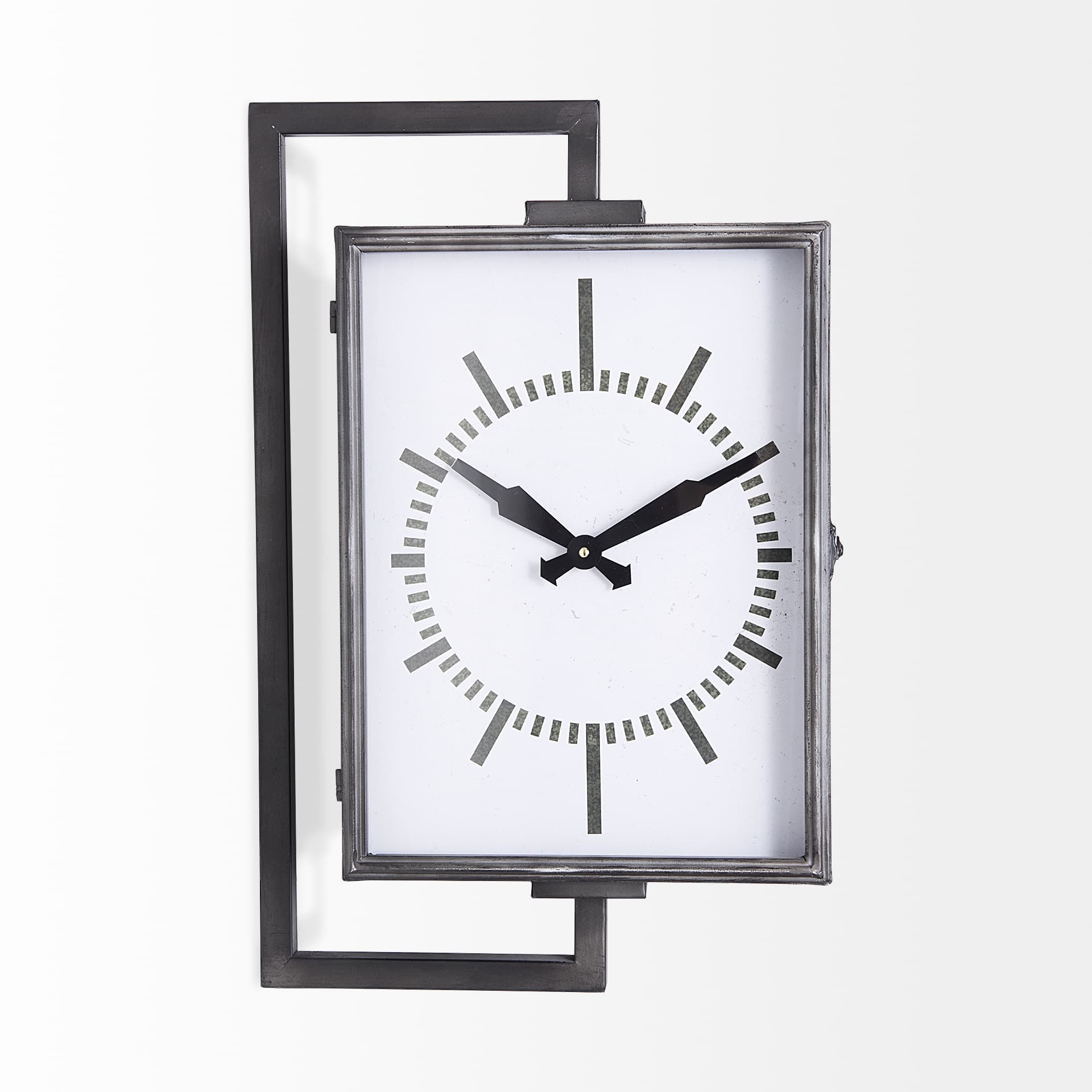 Hagar Rectangular Large Industrial Wall Clock — product photograph