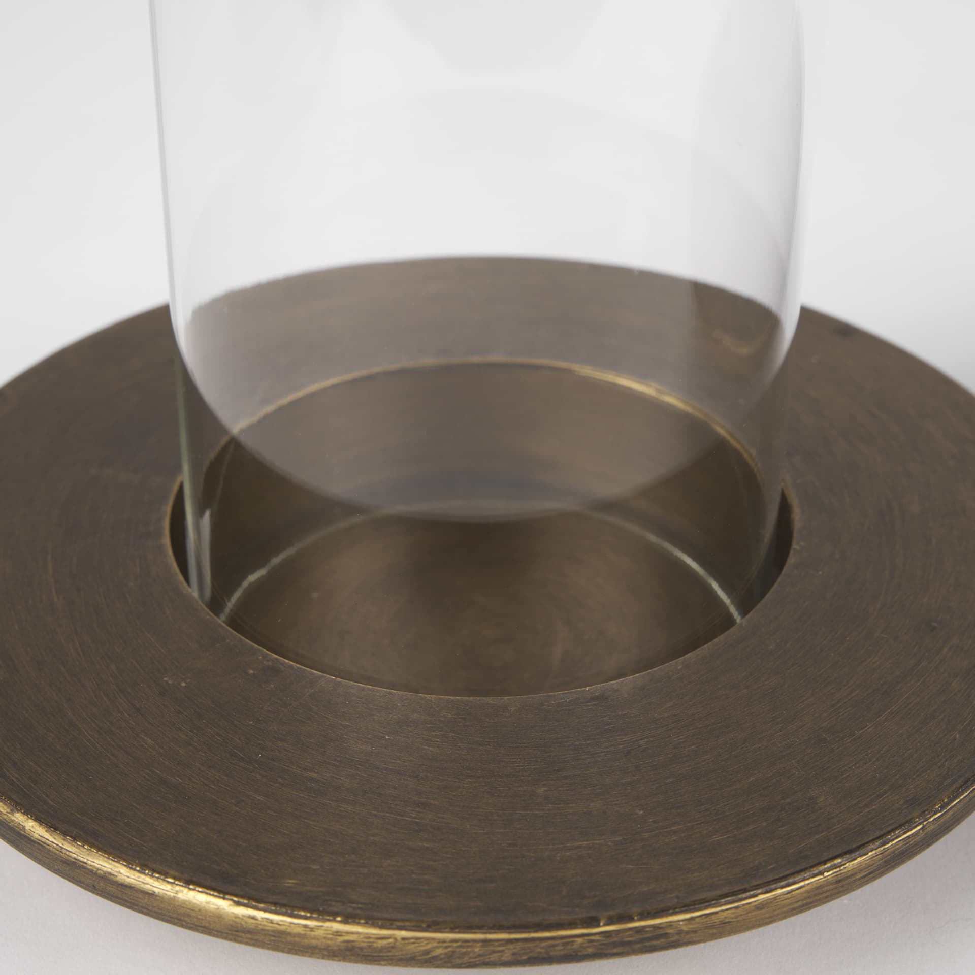 Vivian Gold Metal and Glass Hurricane Candle Holder (Set of 2) — product photograph