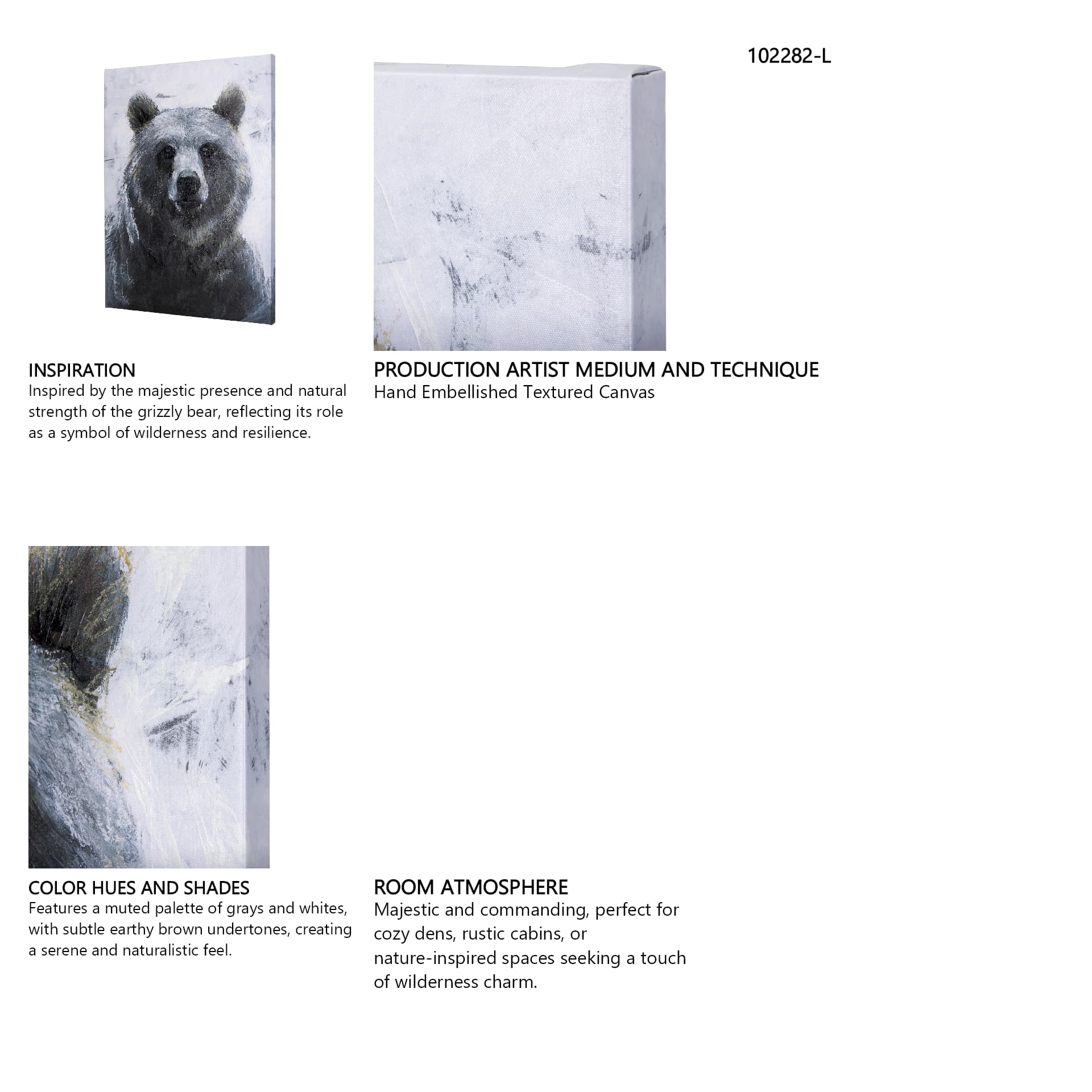 Animal Portrait III by Mercana Studio a Hand Embellished Textured Canvas — in a styled room