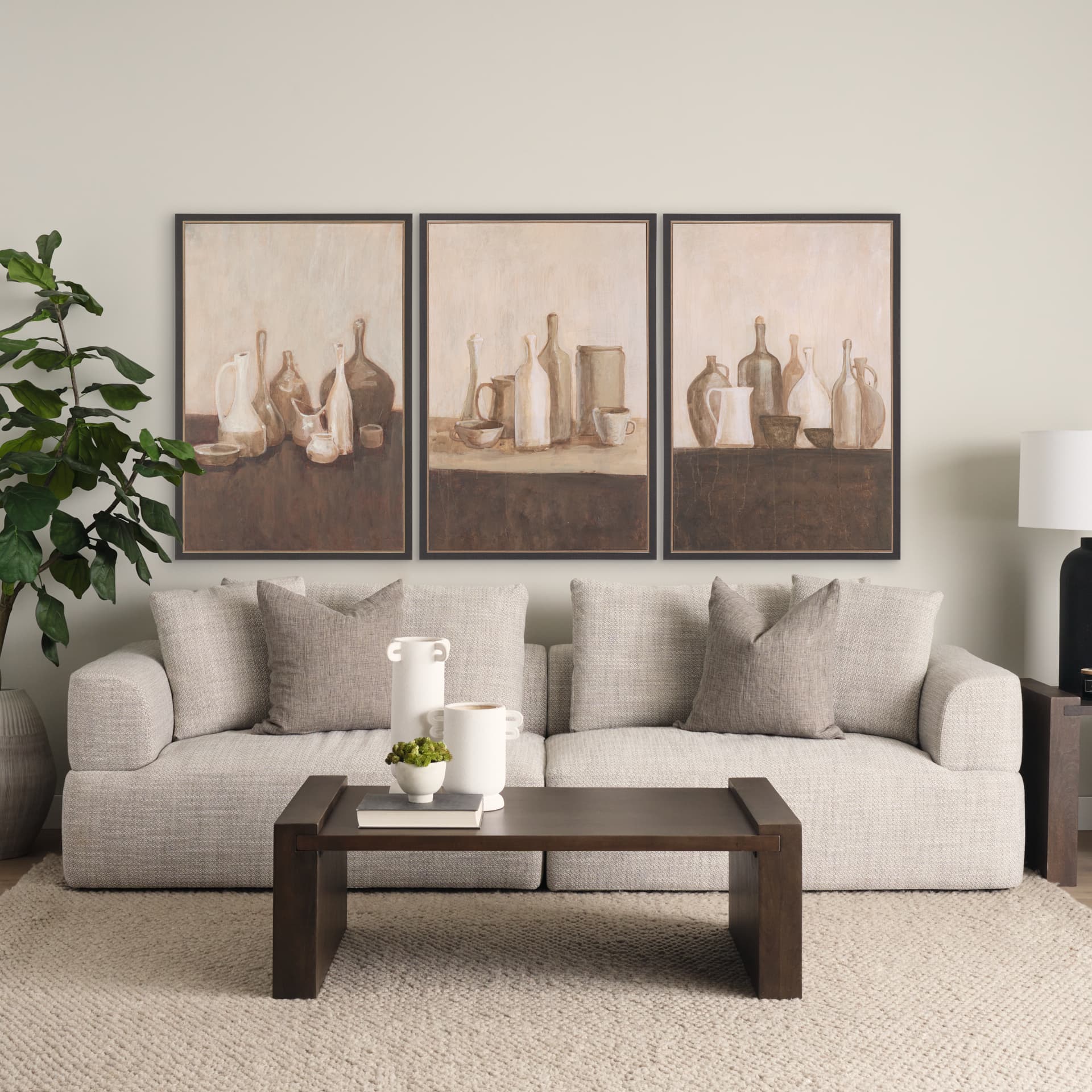 Bottled Perspective III by Mercana Studio Hand-Embellished Textured Framed Canvas Artwork — in a styled room