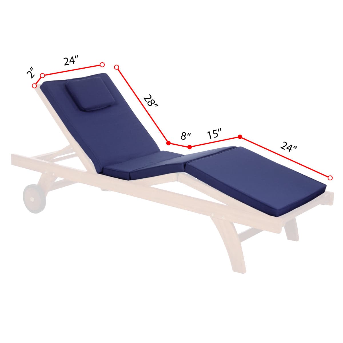 Chaise Lounger Blue Cushion TC70-B — product photograph