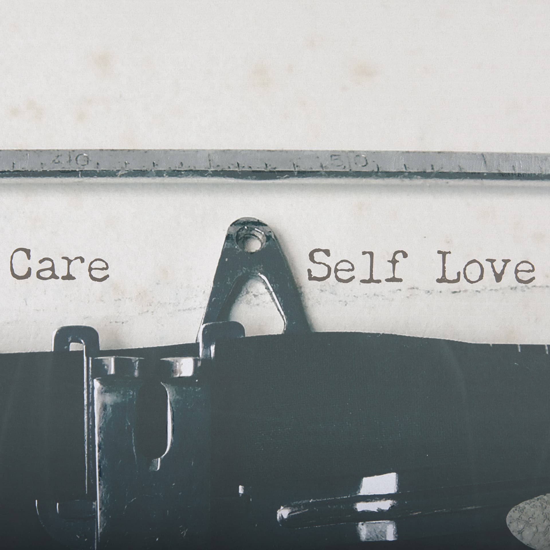 Typewriter Notes Care by Mercana Studio Hand Embellished Textured Framed Photo Art Print Matted unde — product photograph