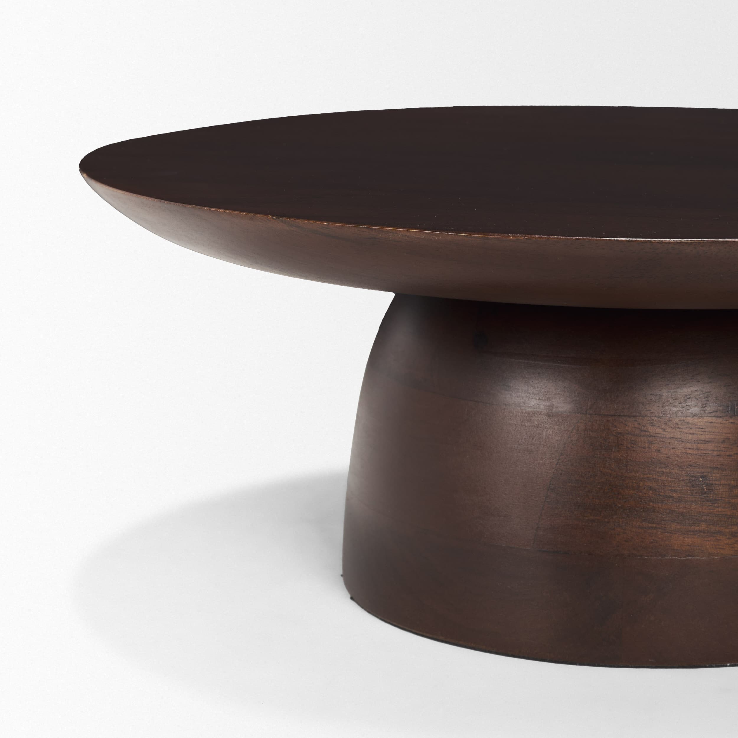 Sadira Small Mid-Dark Brown Solid Wood Round Riser — product photograph