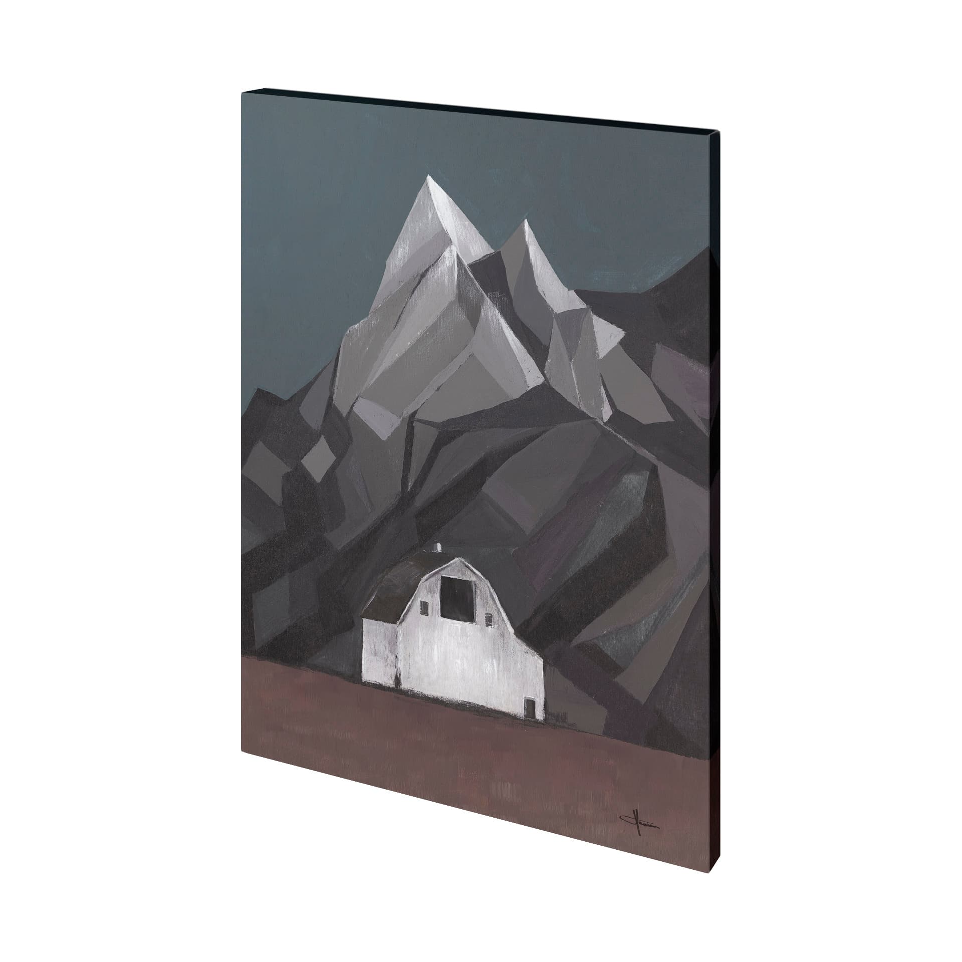Flatten Barn I by Jonathan Klassen a Hand Embellished Textured Canvas — product photograph