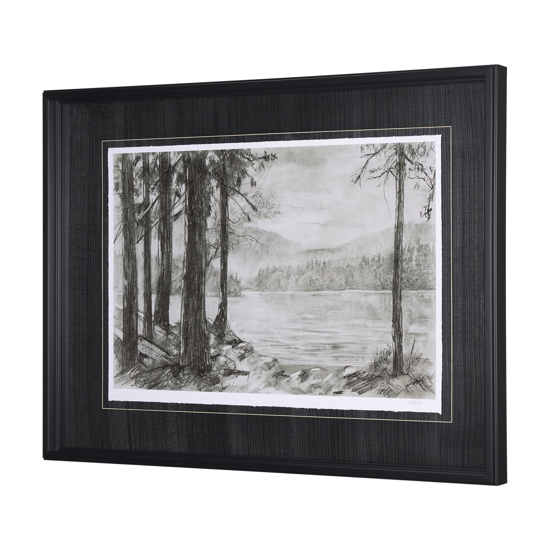 West coast chronicles I by Mercana Studio Hand Embellished Framed Art Print Matted under Glass — product photograph