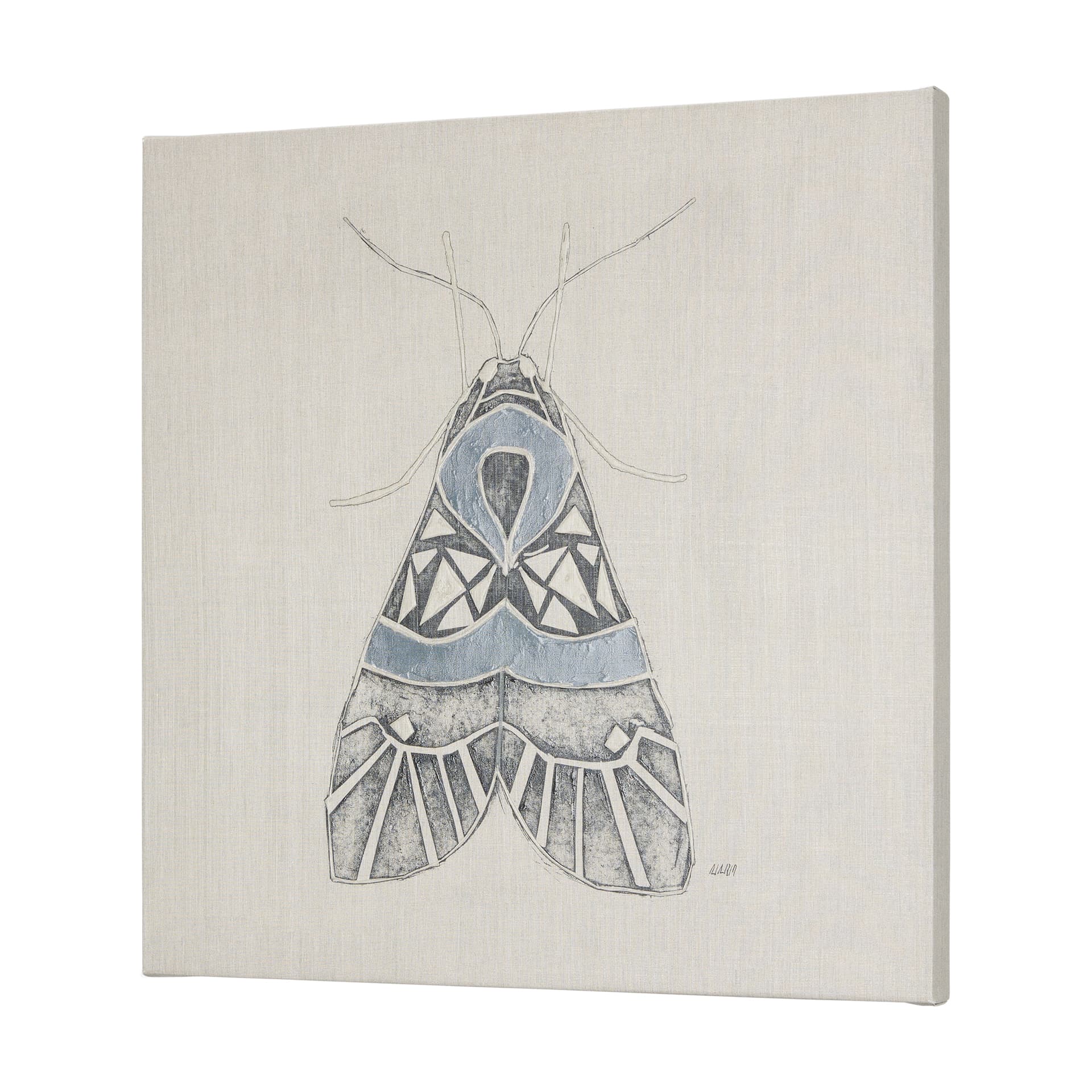 Moth Blue II by Mercana Studio a Hand Embellished Textured Canvas — product photograph