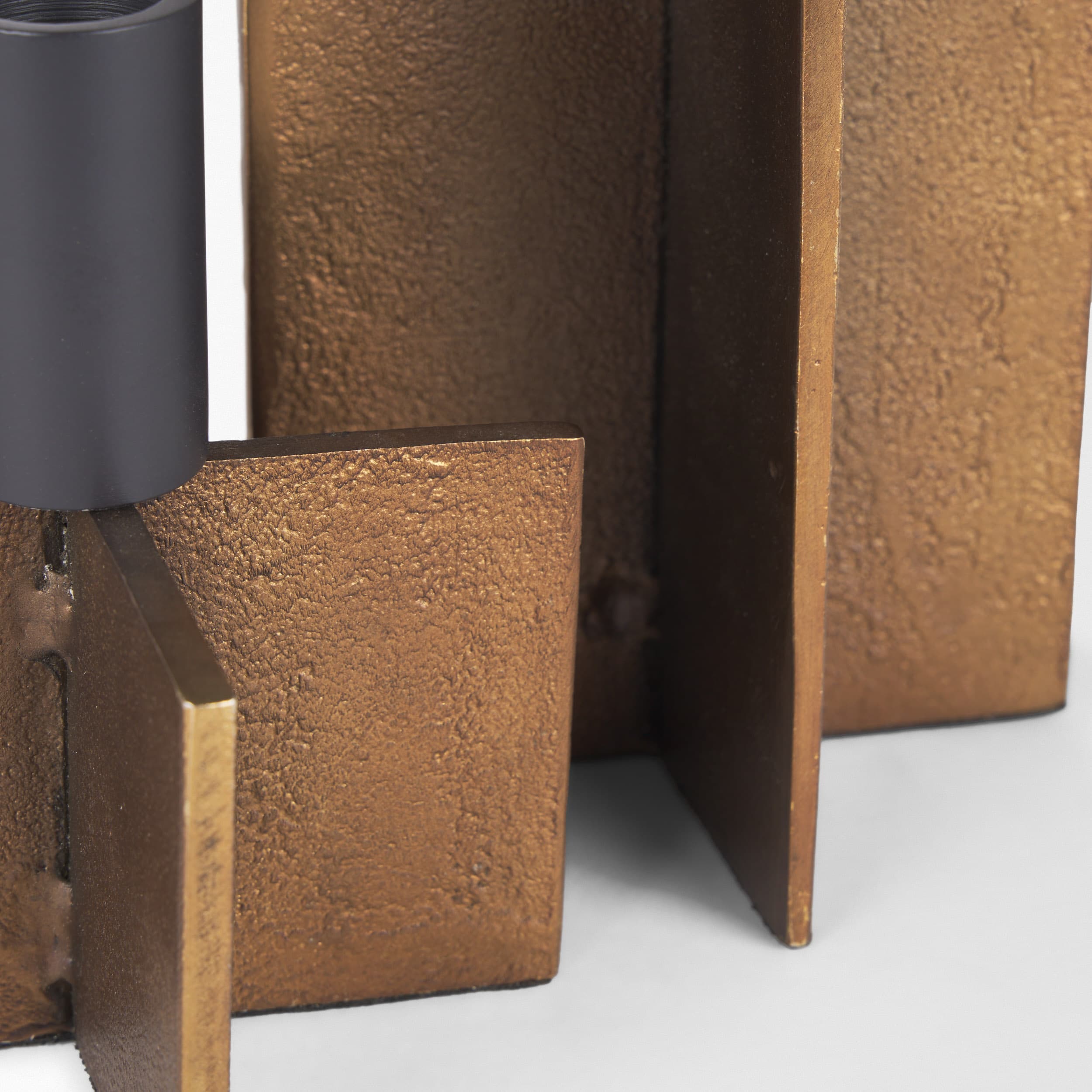 Pia Antiqued Gold w/ Black Metal Taper Candleholder (Set of 2) — product photograph