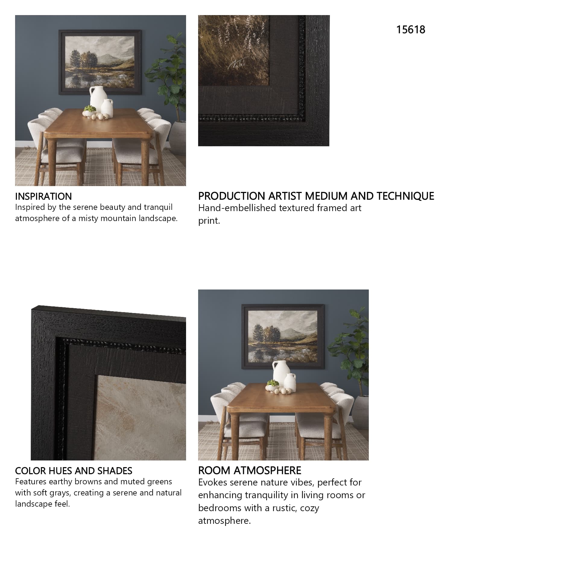 Old Style Landscape by Mercana Studio a Hand Embellished Framed Art Print — in a styled room