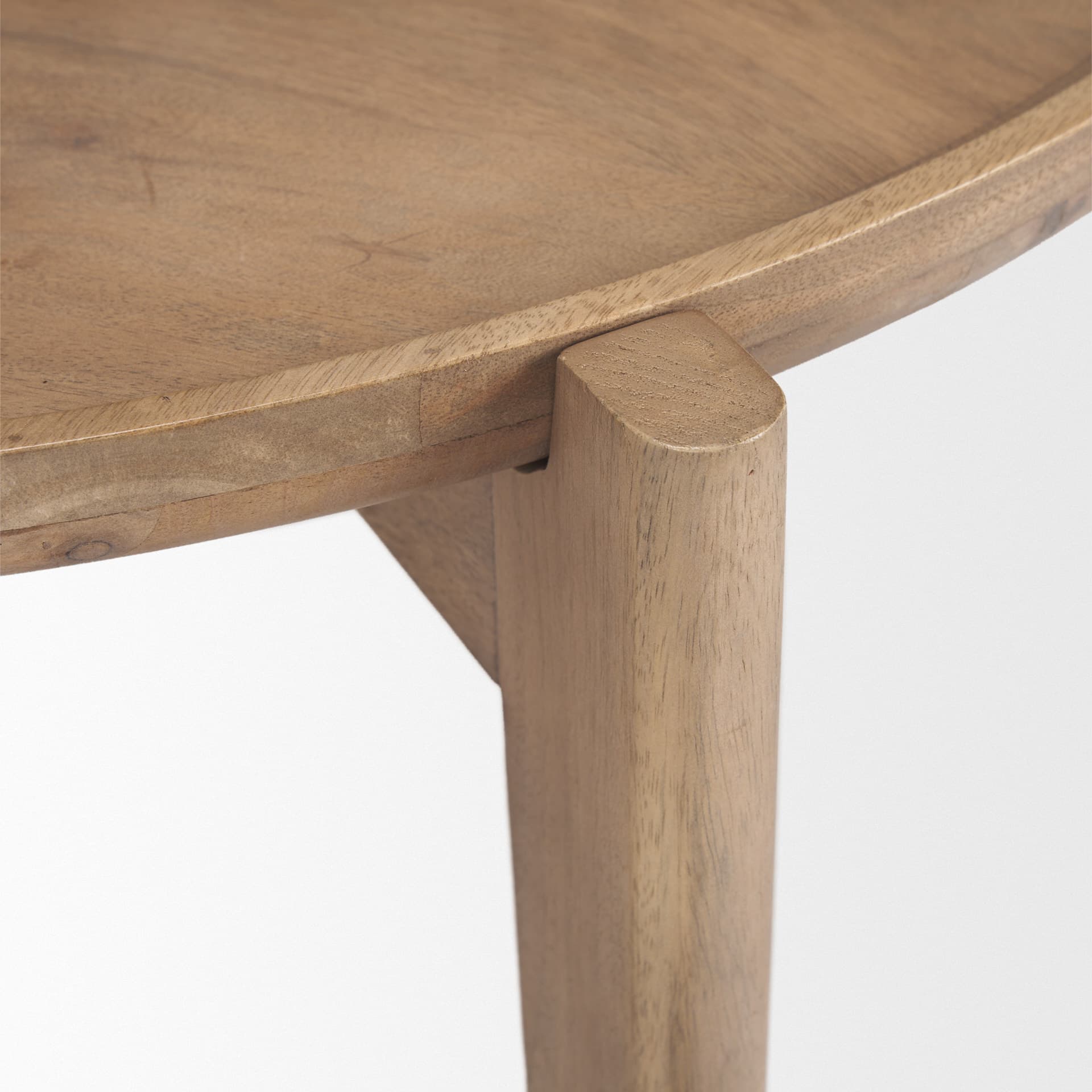Cleaver I 22 x 24 Round Top Brown Solid Wood Accent Table — product photograph