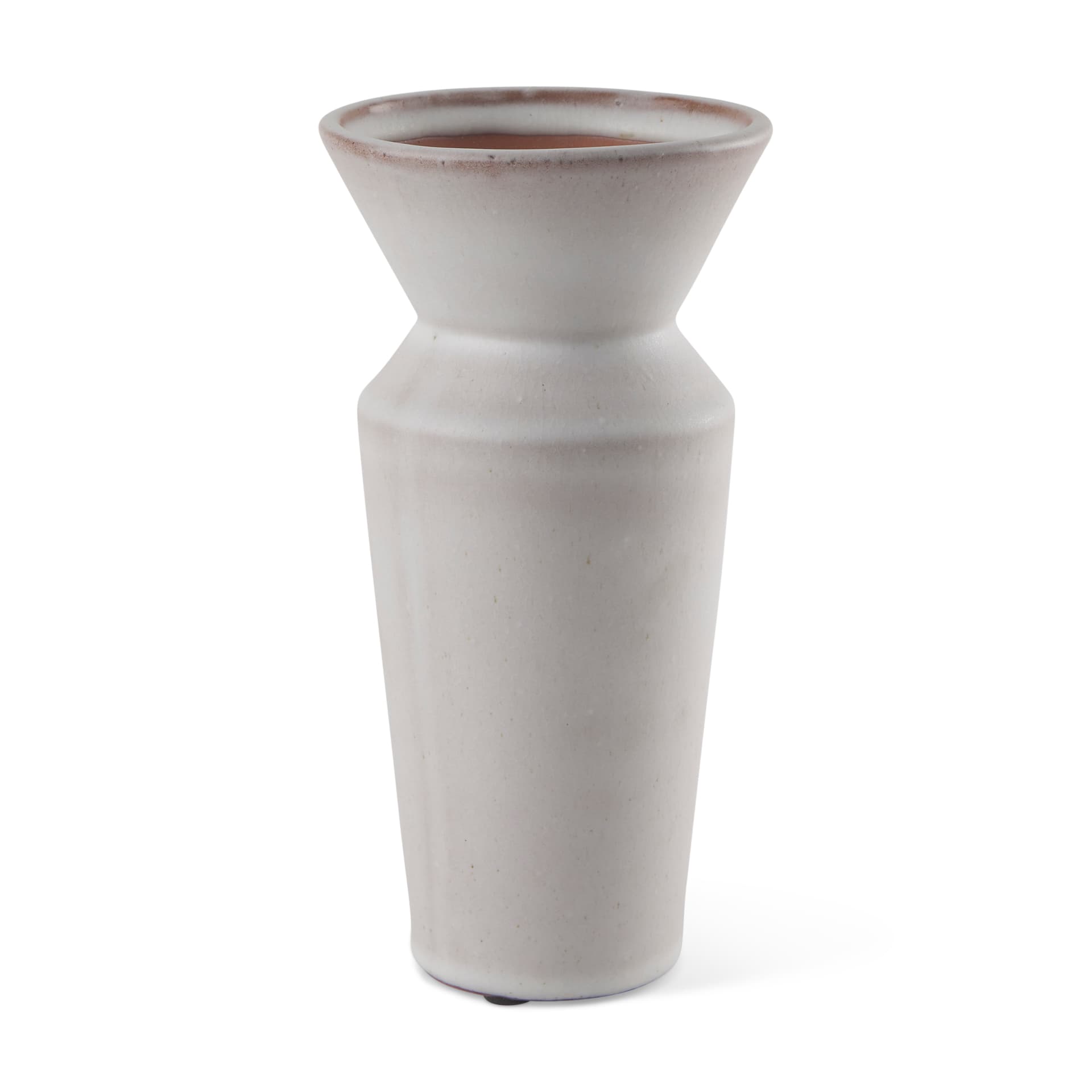 Esme 4.5L x 4.5W x 10.4H Whitewashed Ceramic Vase — product photograph