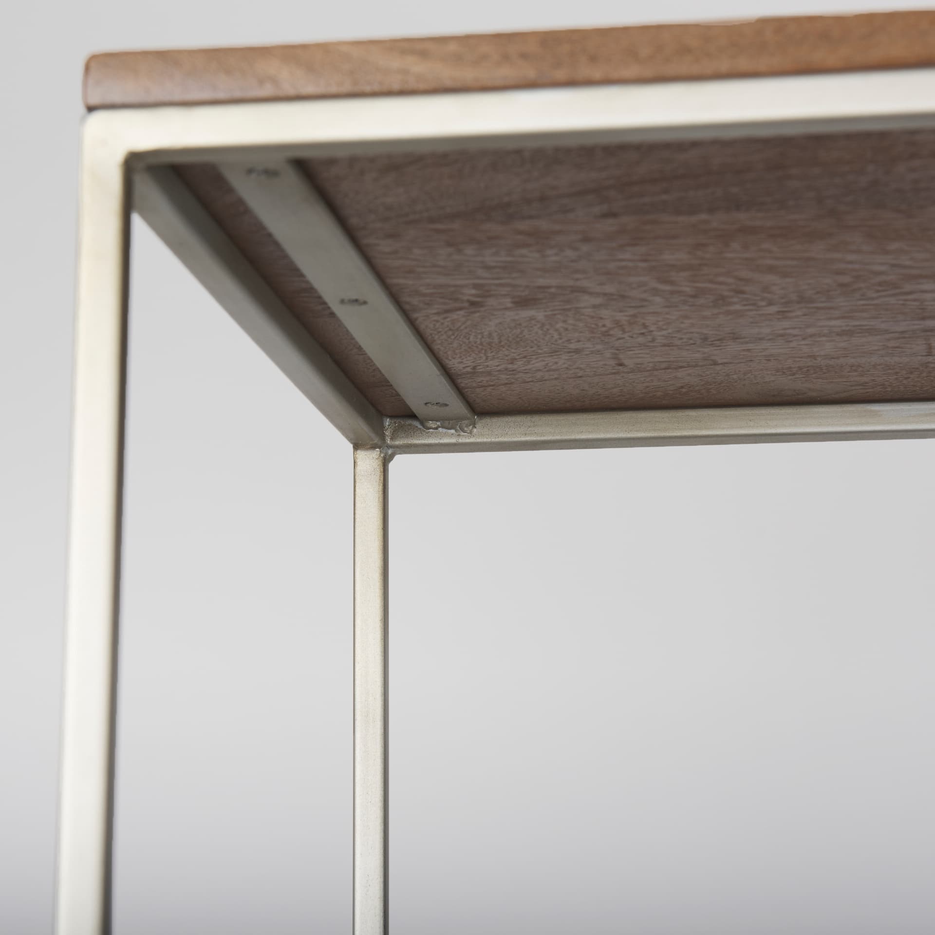Morris III 47.25 X 15 X 75.5 Brown Wood and Silver Metal Frame 6 Shelf Shelving Unit — product photograph