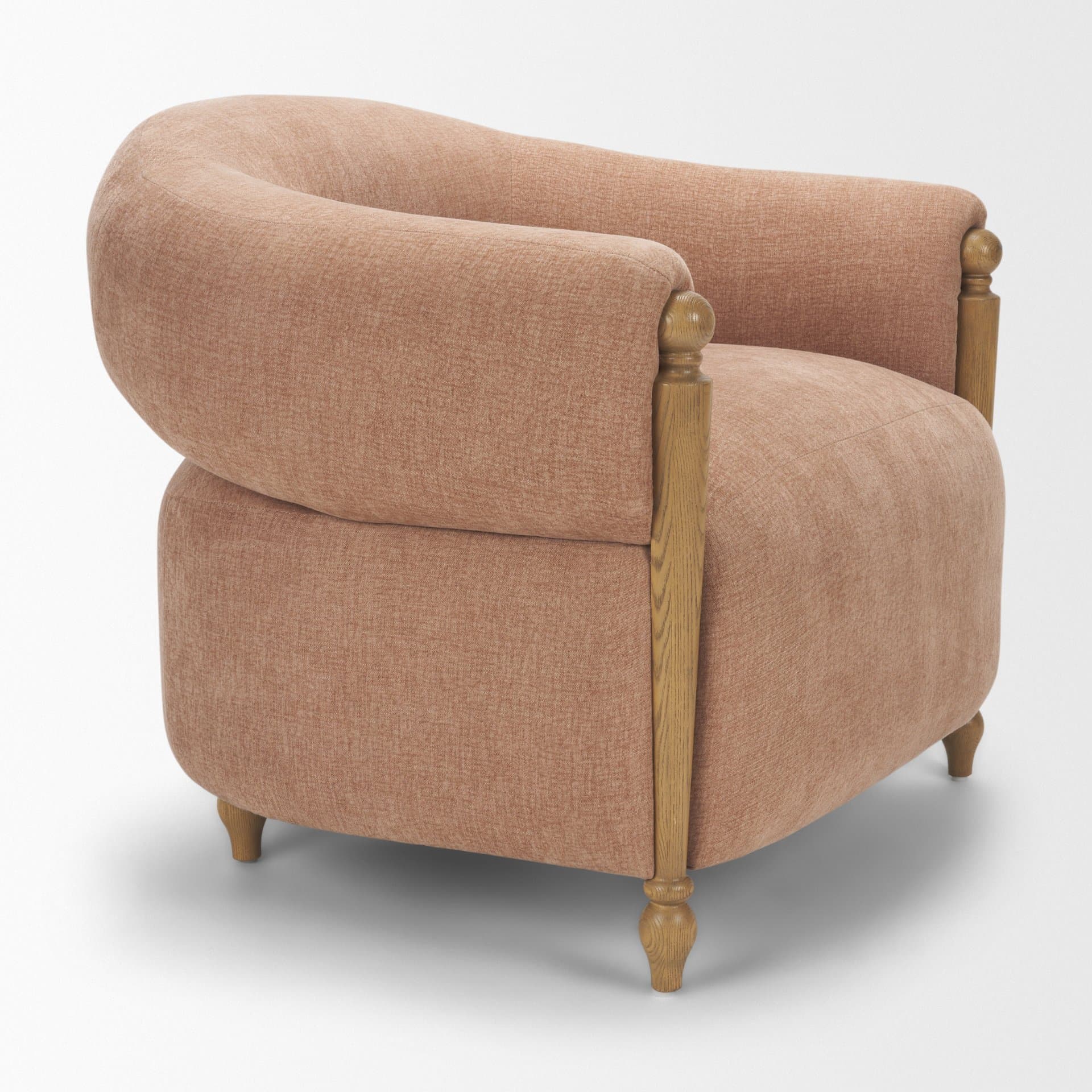 Margaux Sienna Fabric Open Back Barrel Accent Chair — product photograph