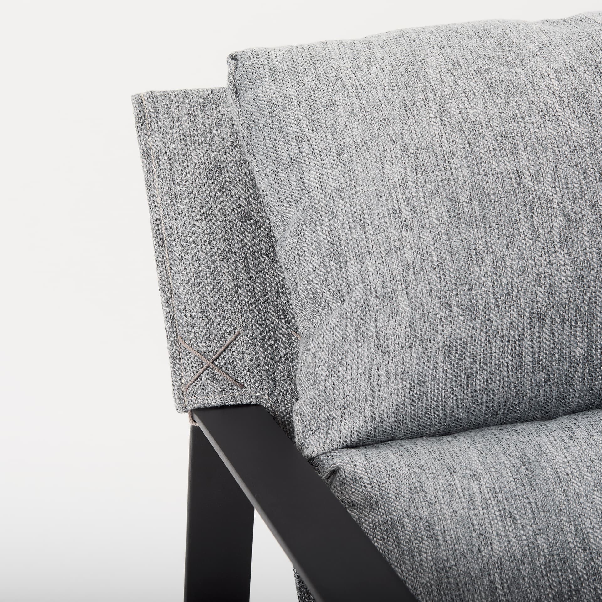 Guilia Castlerock Gray With Metal Frame Sling Accent Chair — product photograph
