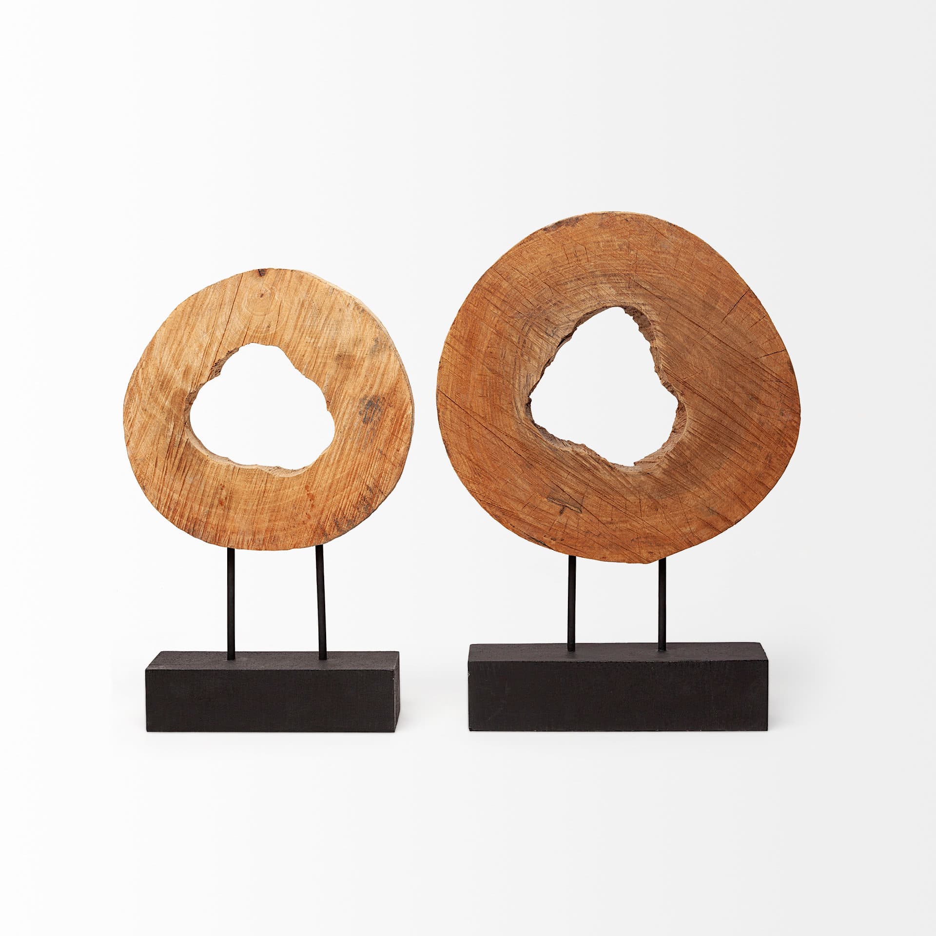 Ironwood II (Small) 13L x 4W Natural Wooden Circular Object — product photograph