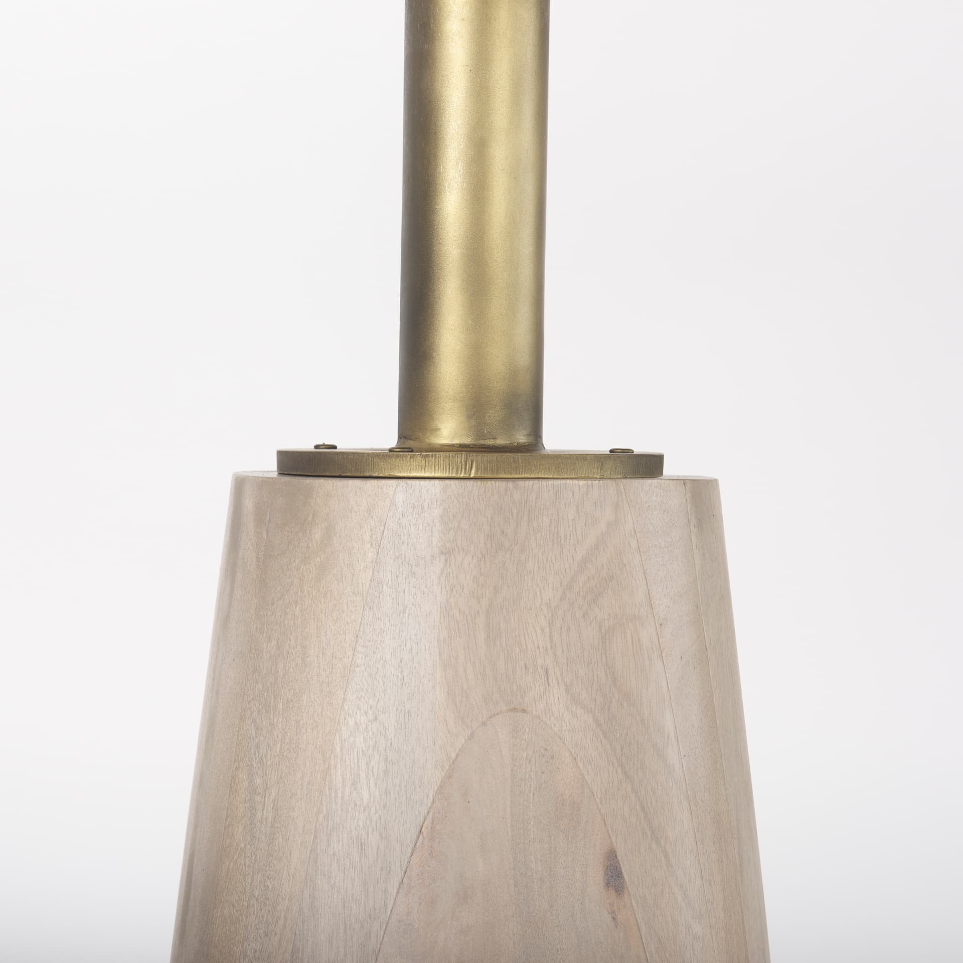 Maxwell 32" Round Pedestal Dining Table | Modern | Light Wood & Gold Metal/Light Wood | Seats 2 — product photograph
