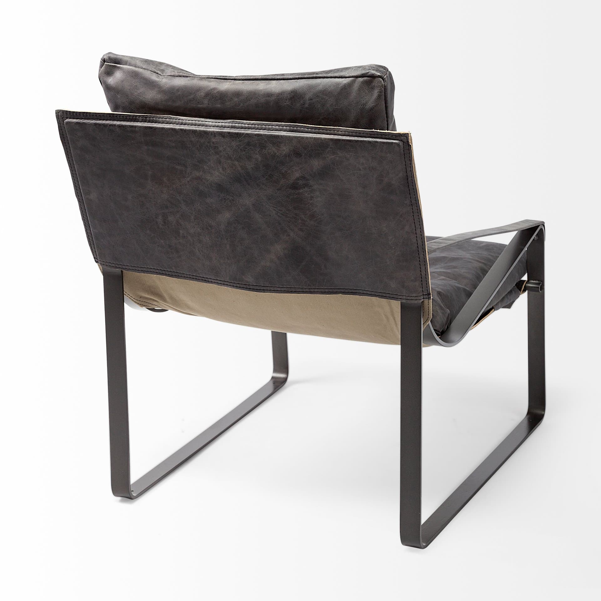 Hornet II Black Leather Body Metal Frame Accent Chair — product photograph