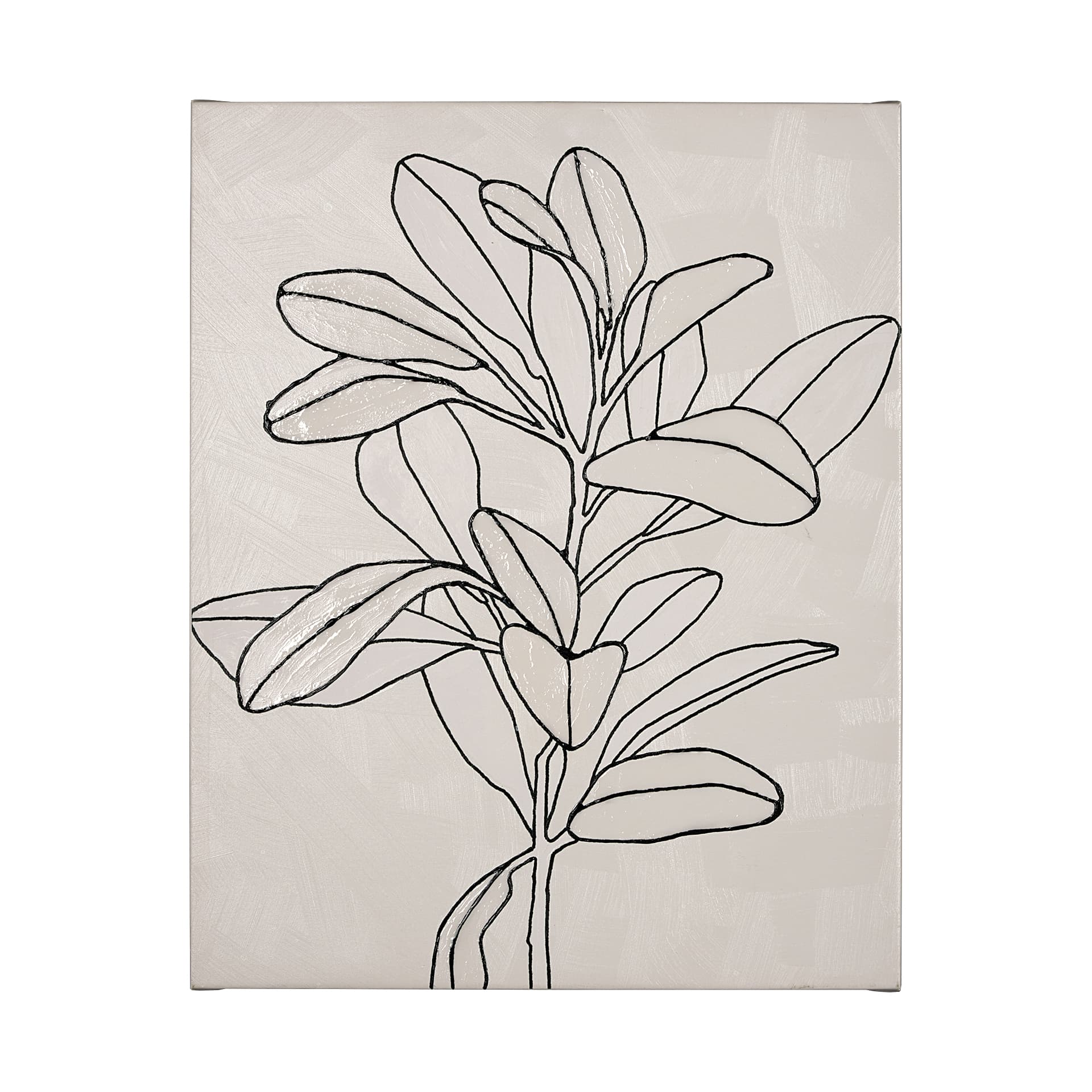 Olive Branch Countour II by Emma Scarvey a Hand Embellished Textured Canvas — product photograph