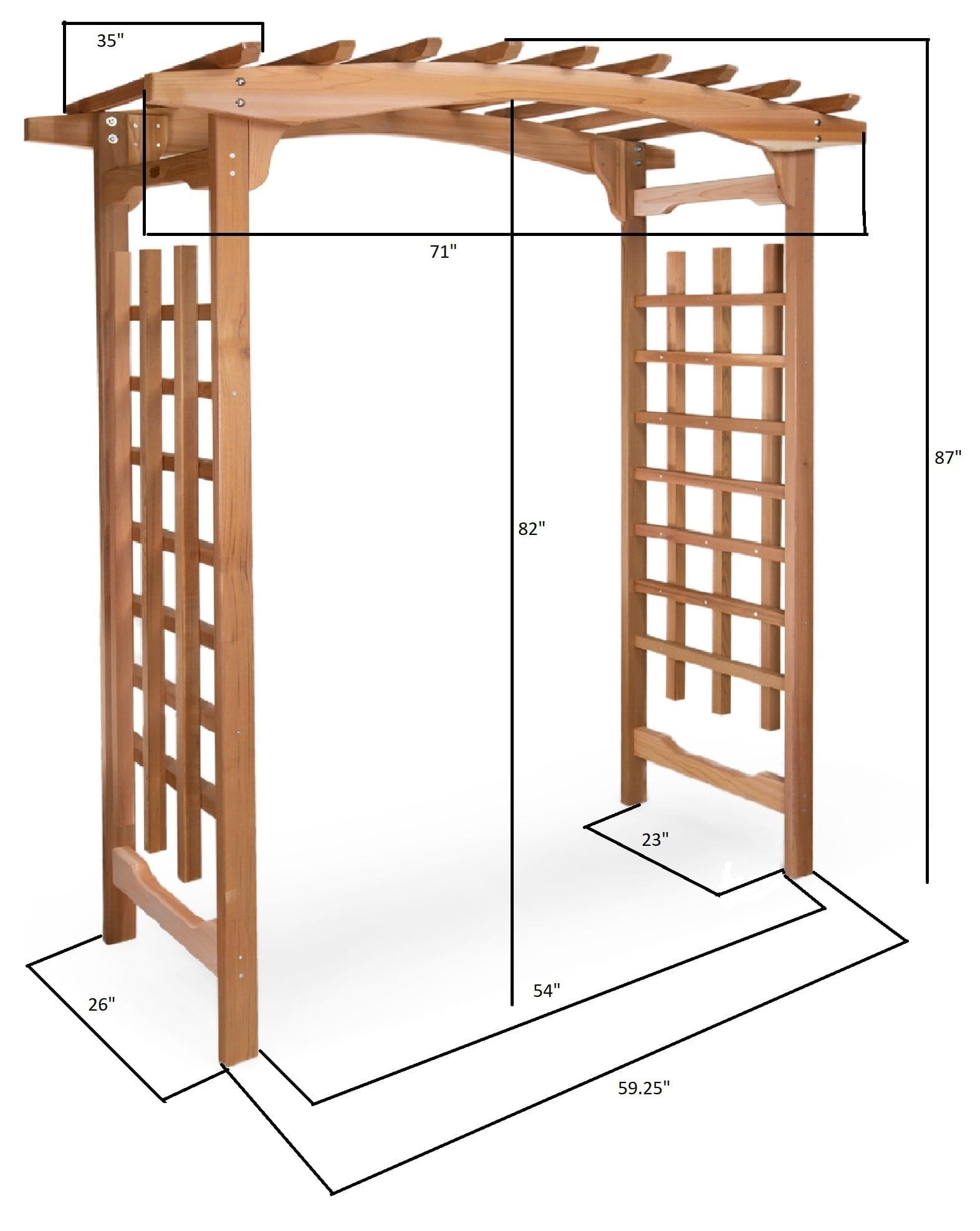 6-Ft Cedar Garden Arbor — product photograph