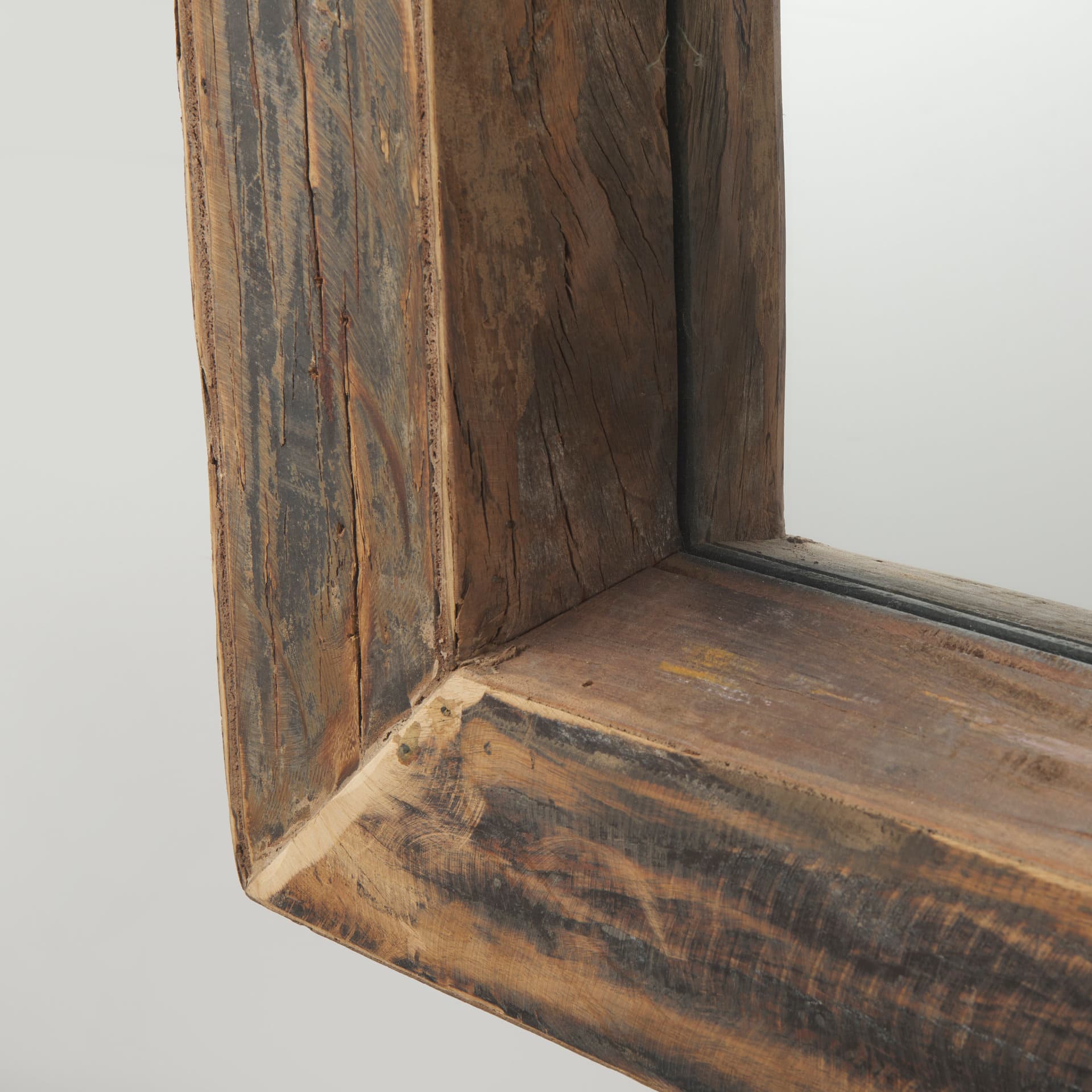 Gerome 28 x 48 Brown Wood Frame Rectangular Wall Mirror — product photograph