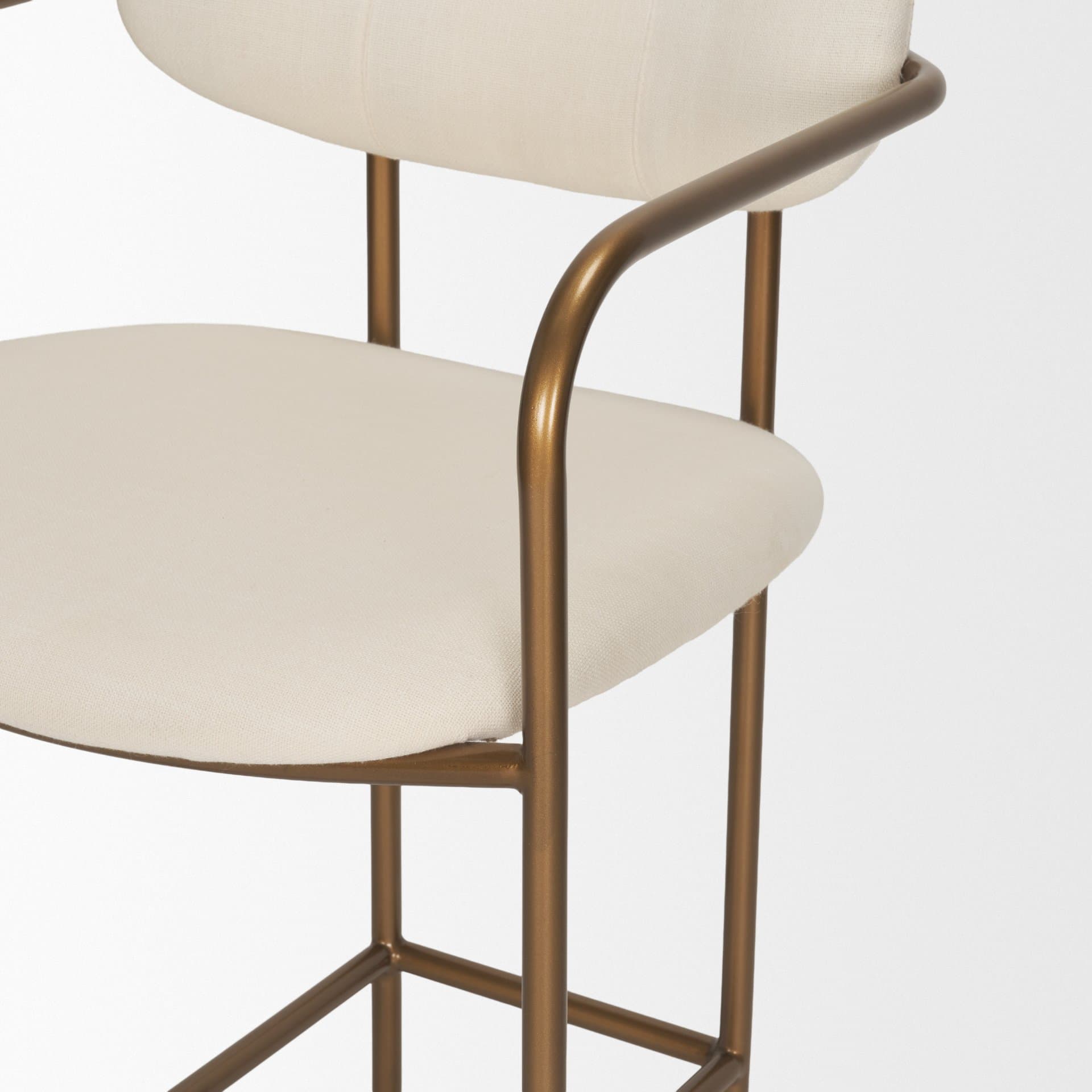 Parker Backless 36.5in Seat Counter Stool | Cream Fabric w/ Gold Metal — product photograph