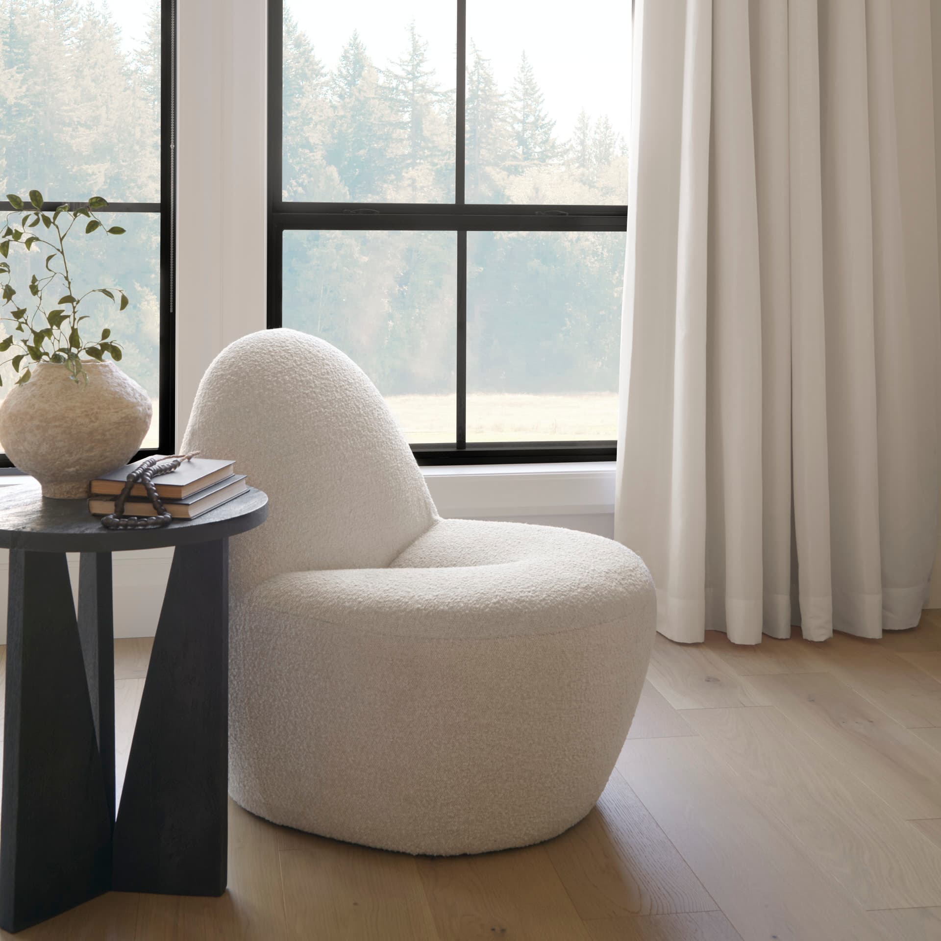 Beverly Cream Boucle Accent Chair — product photograph