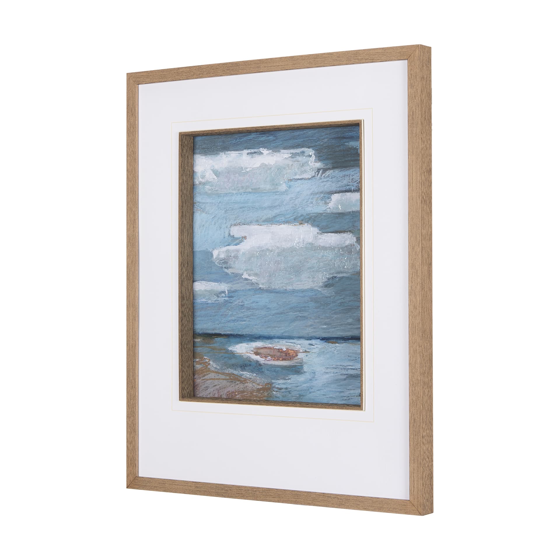 Cloud Bay I by Mercana Studio a Hand Embellished Textured Framed Art Print Matted under Glass — product photograph